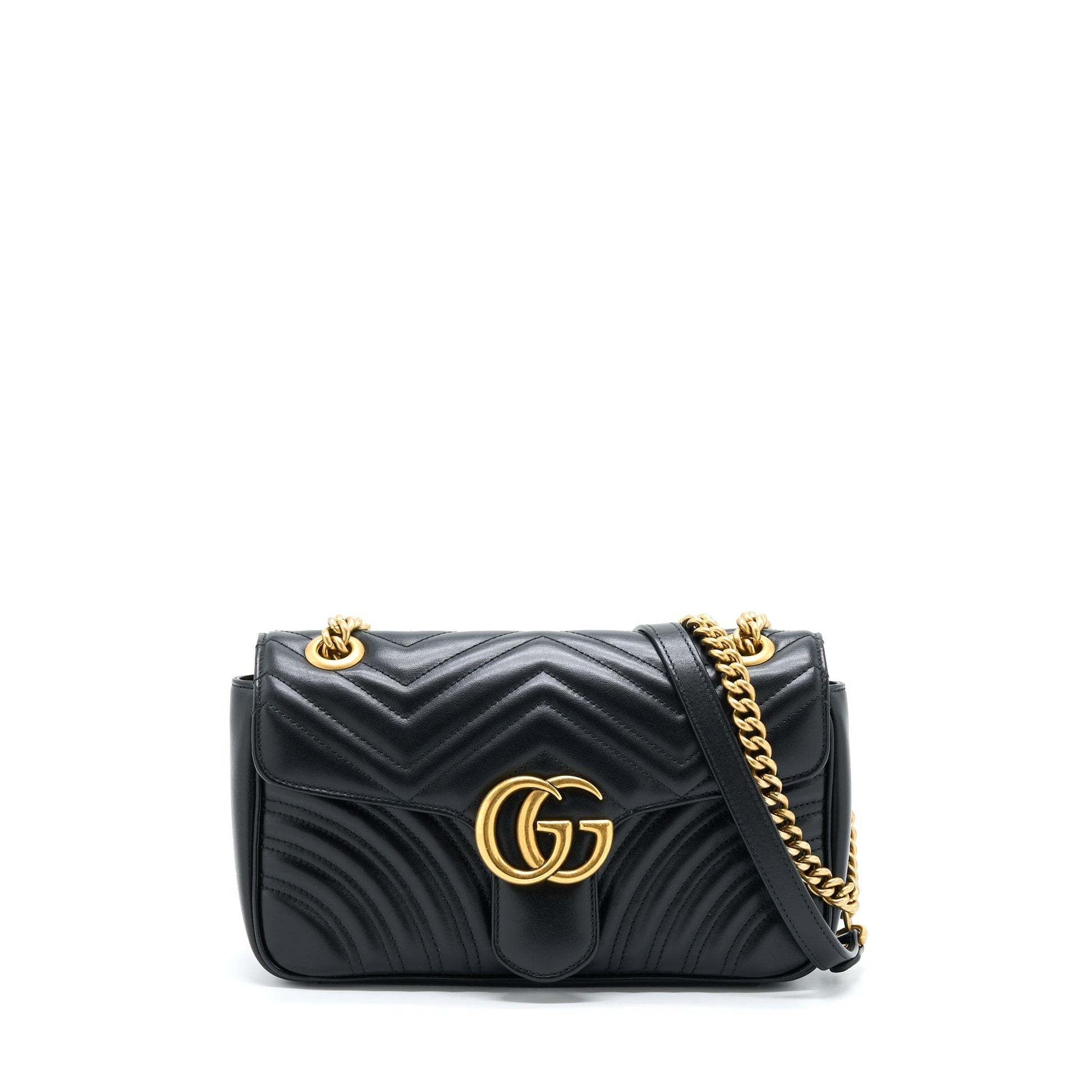 Gucci Marmont Handbag Black Small Travel Bag
