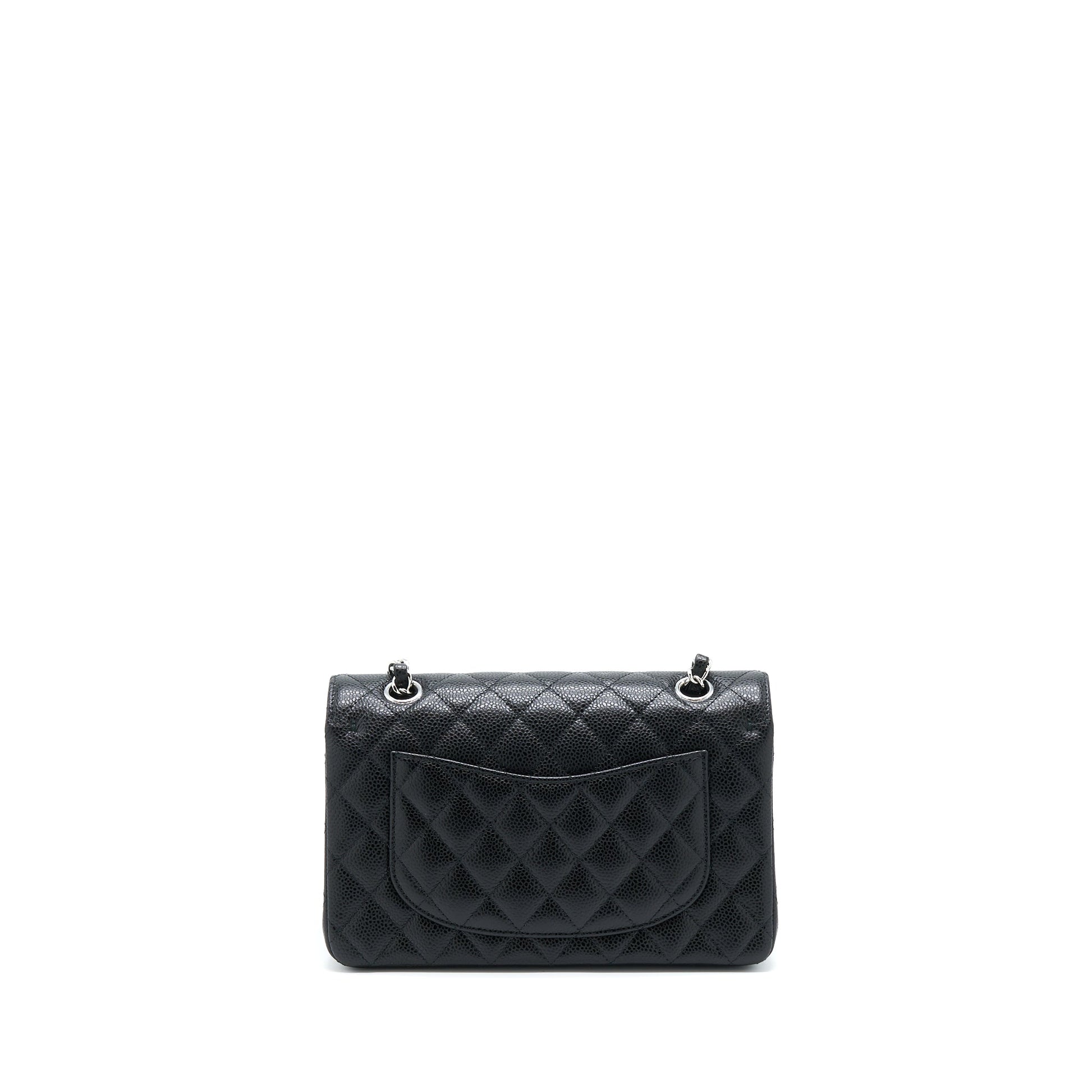 Chanel Classic Flap Caviar SHW Microchip Black Small Shoulder Bag Shw Microchip