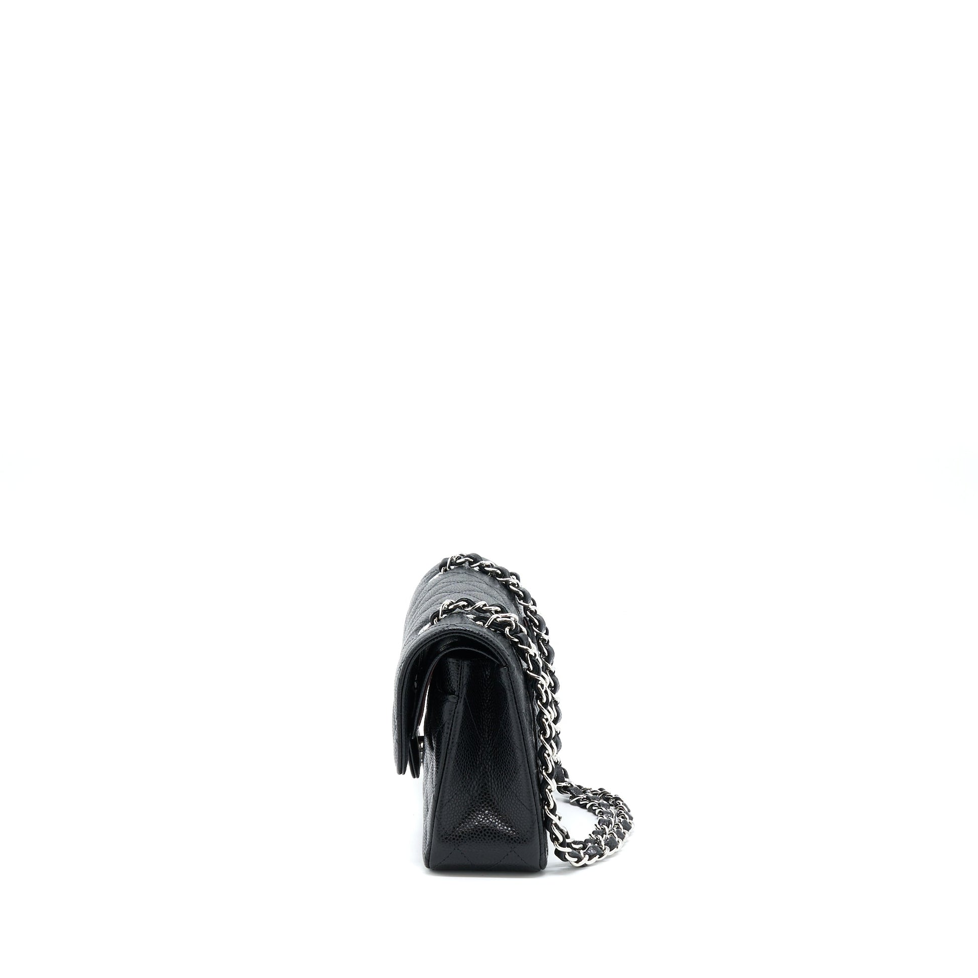 Chanel Classic Flap Caviar SHW Microchip Black Small Shoulder Bag Shw Microchip