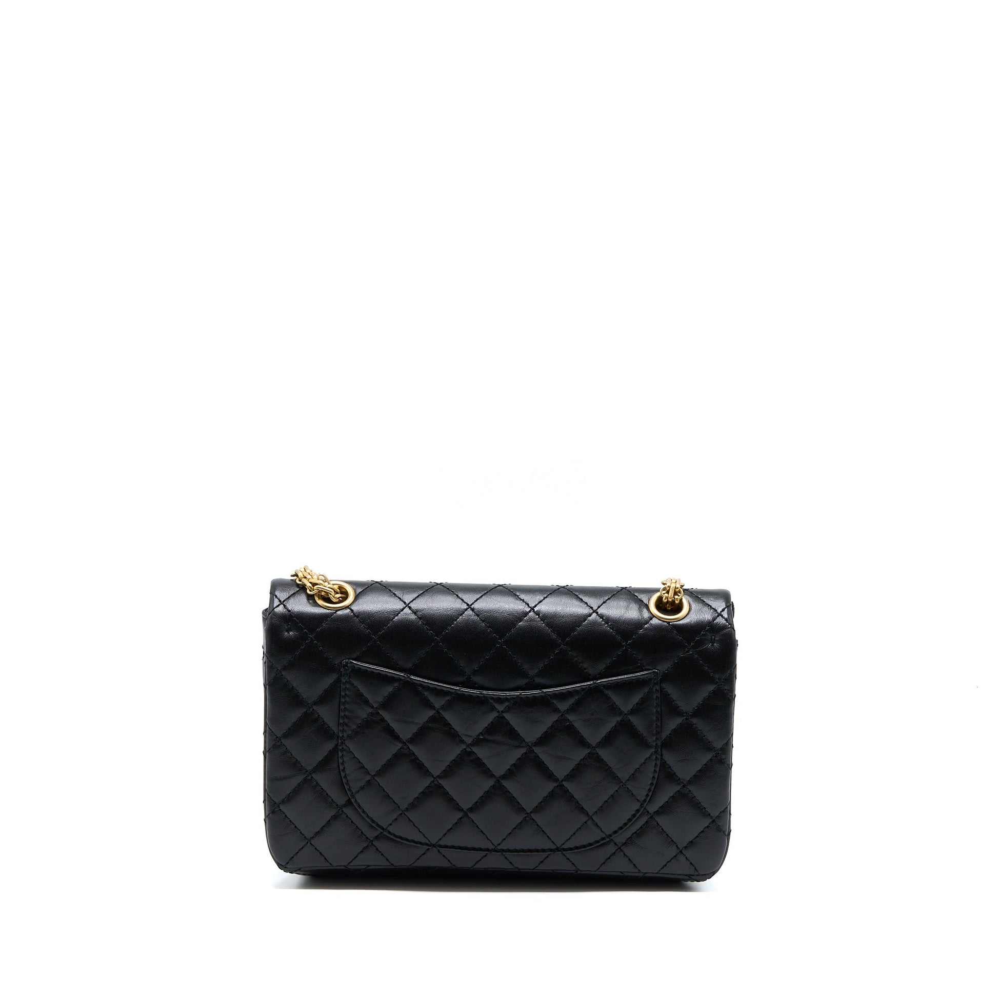Chanel 2.55 Reissue Flap Aged Calfskin Brushed Black Small Shoulder Bag