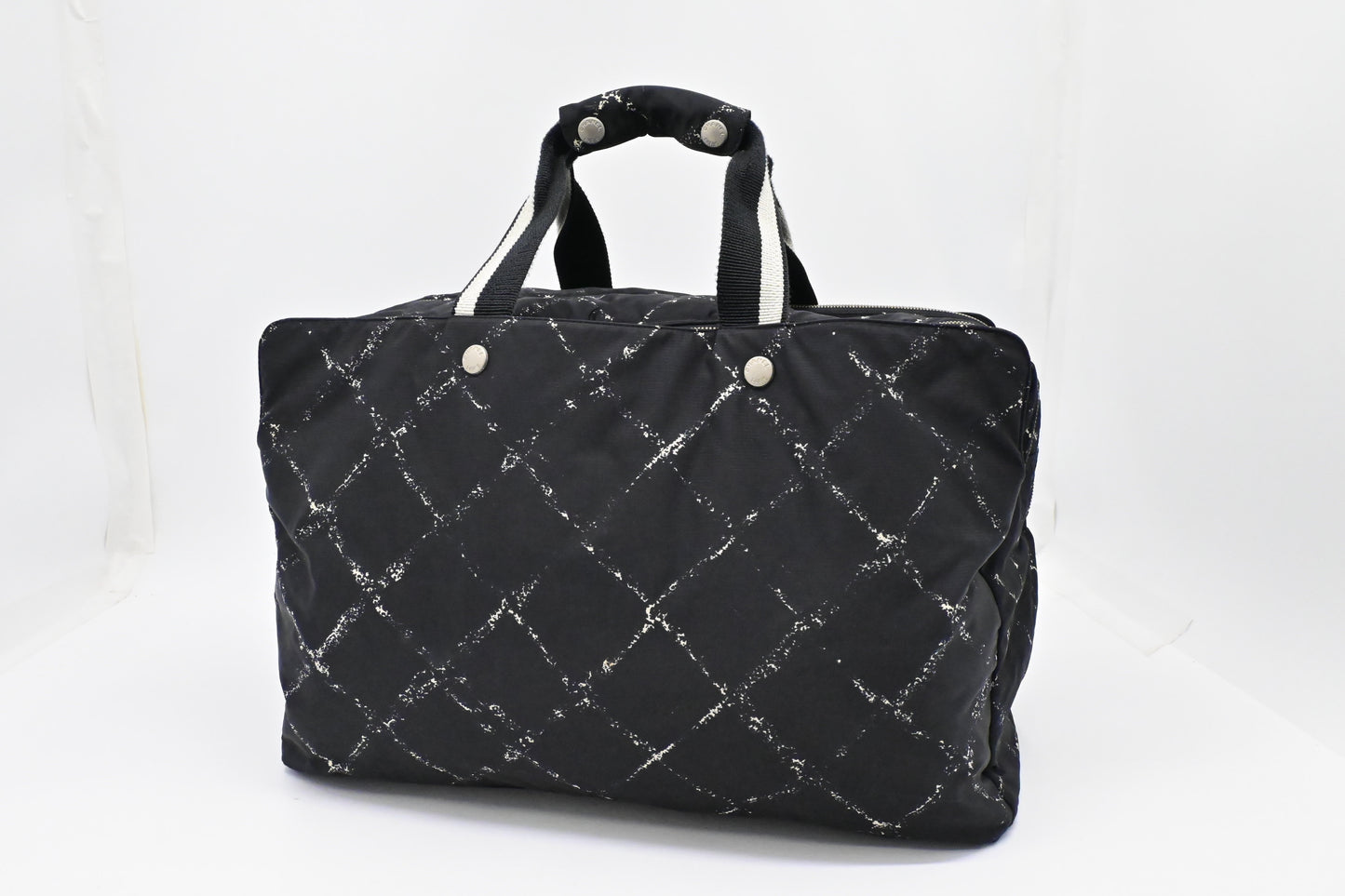 Chanel Line Nylon Black Travel Bag Black Nylon
