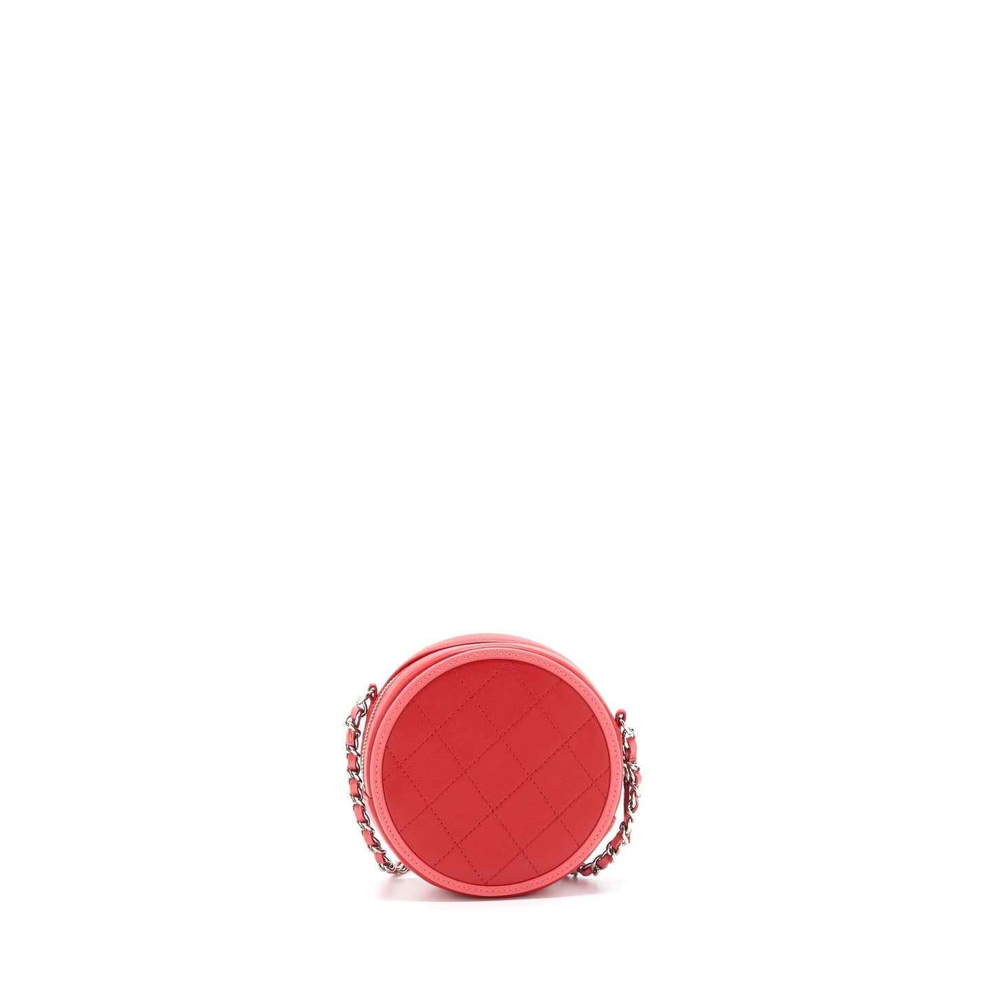 Chanel Round Lambskin SHW Red Pink Crossbody Bag