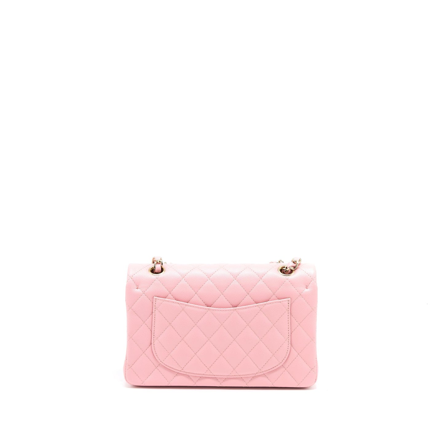 Chanel 22C Classic Double Flap Caviar LGHW Pink Small Shoulder Bag