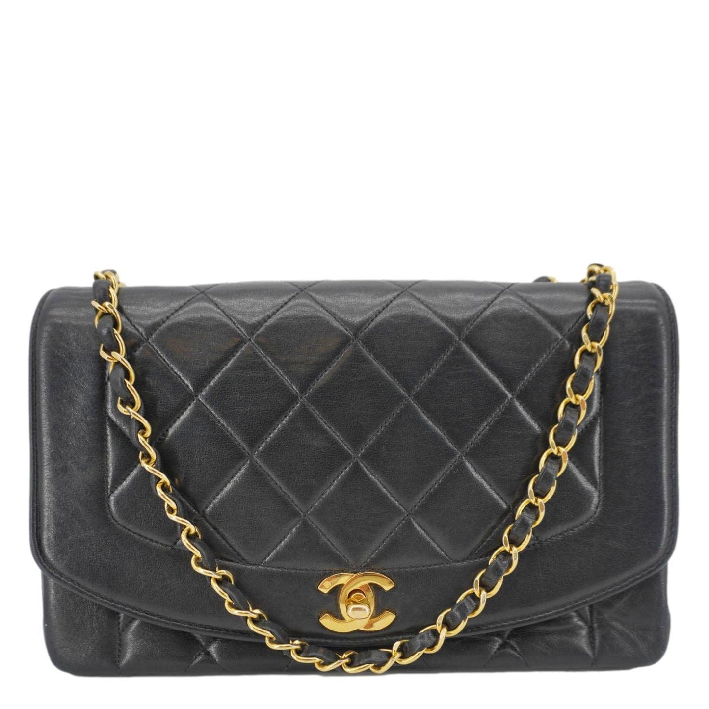 Chanel Diana Flap Quilted Leather Black Travel Bag Bag 1