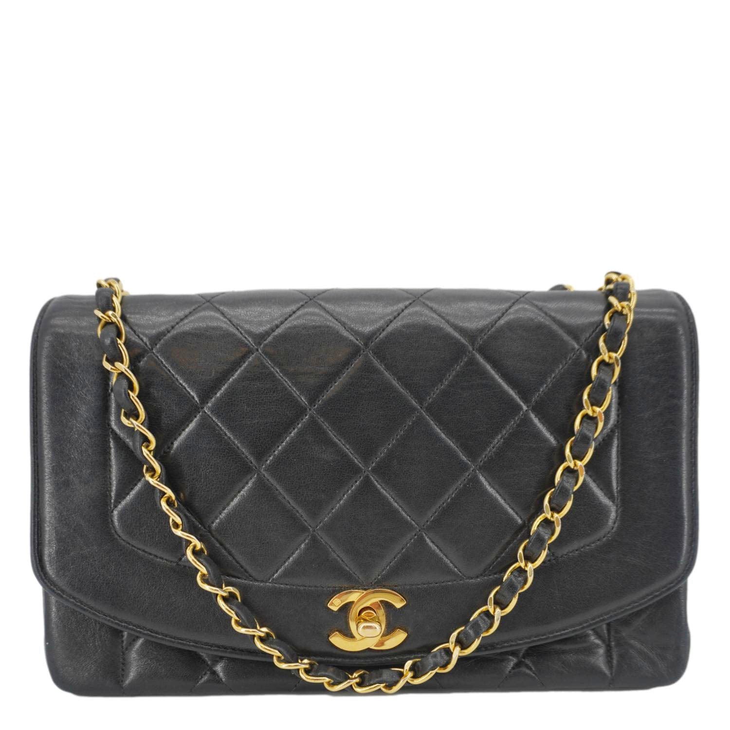Chanel Diana Flap Quilted Leather Black Travel Bag Bag 1
