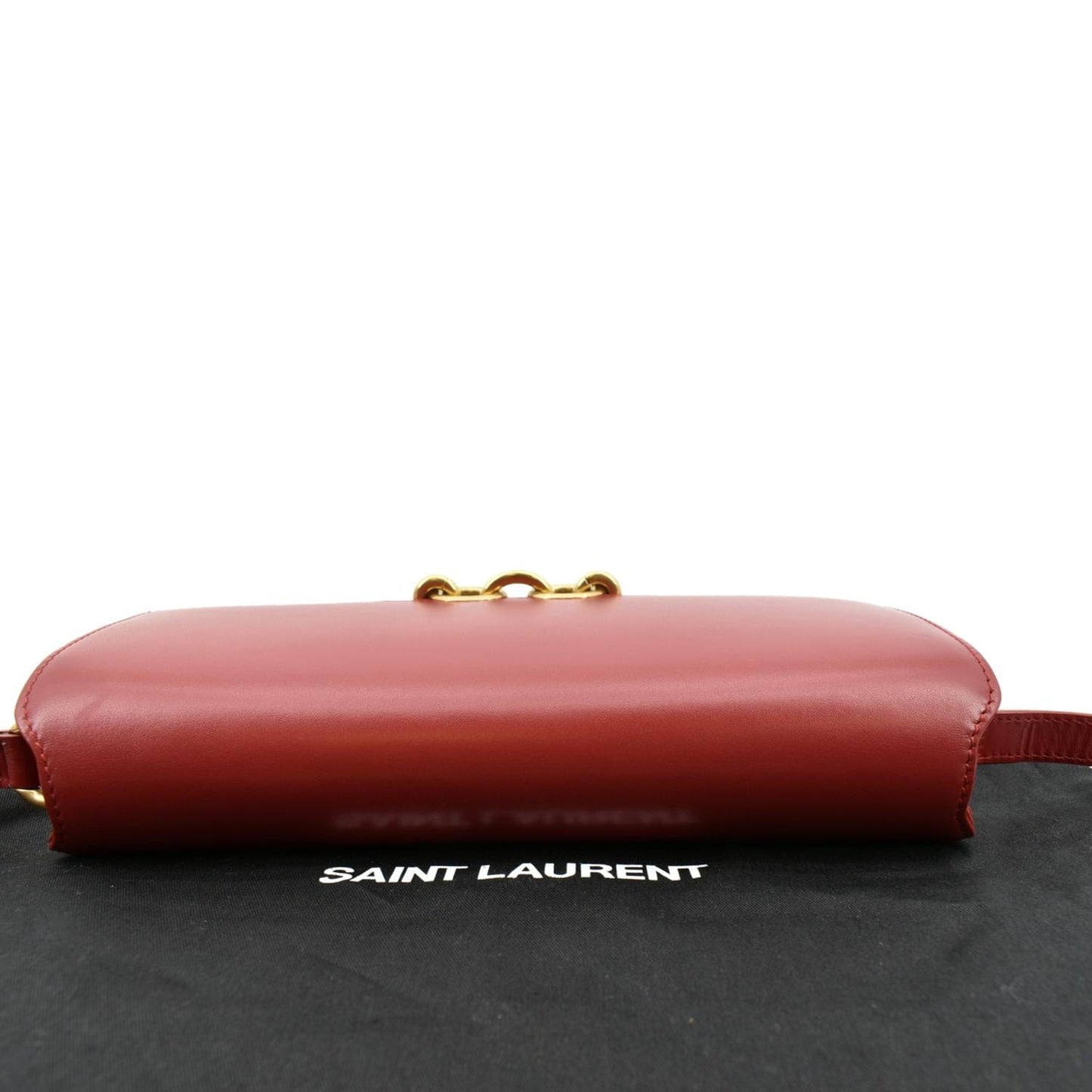 YSL Saint Laurent Yves Le Maillon Smooth Shoulder Bag Leather Red