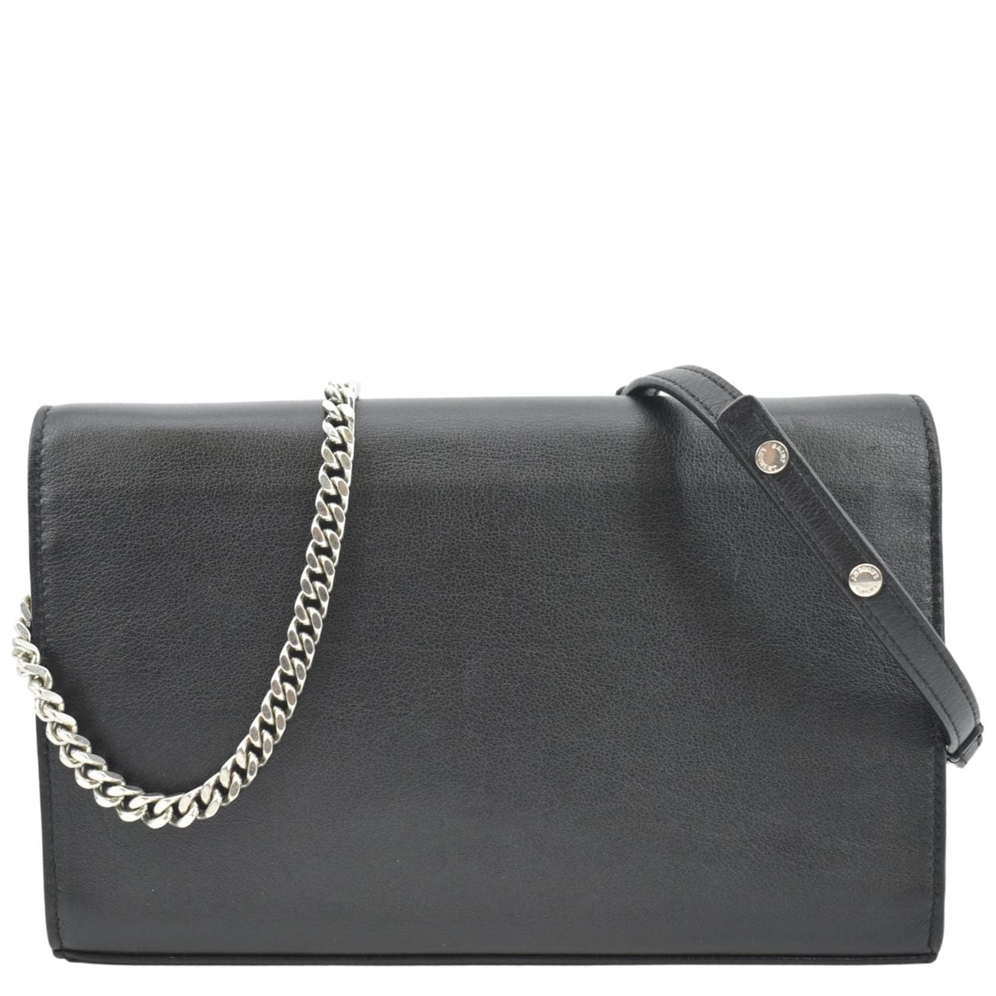 YSL Saint Laurent Yves Kate Heart Studded Shoulder Bag Leather Black