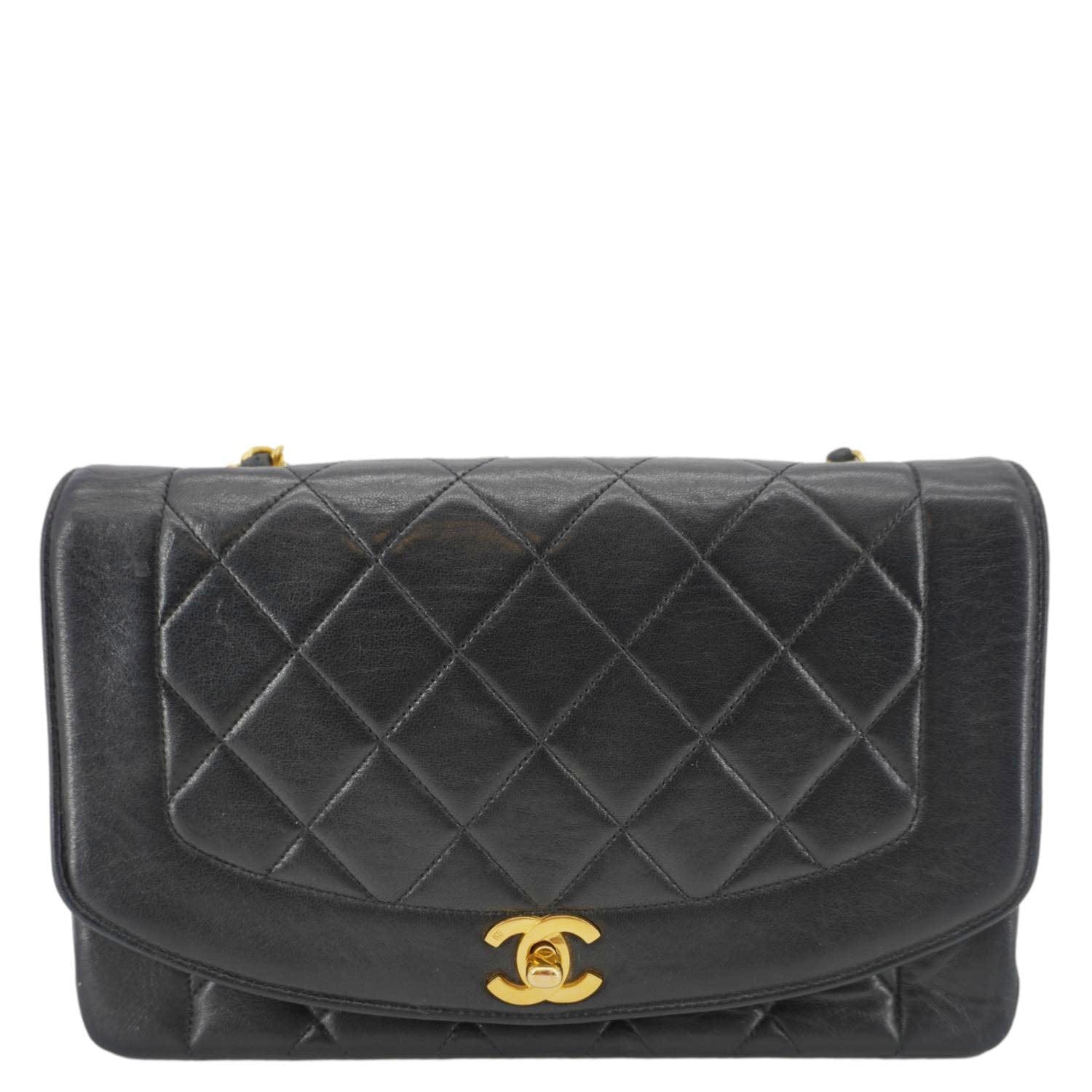 Chanel Diana Flap Quilted Leather Black Travel Bag Bag 1