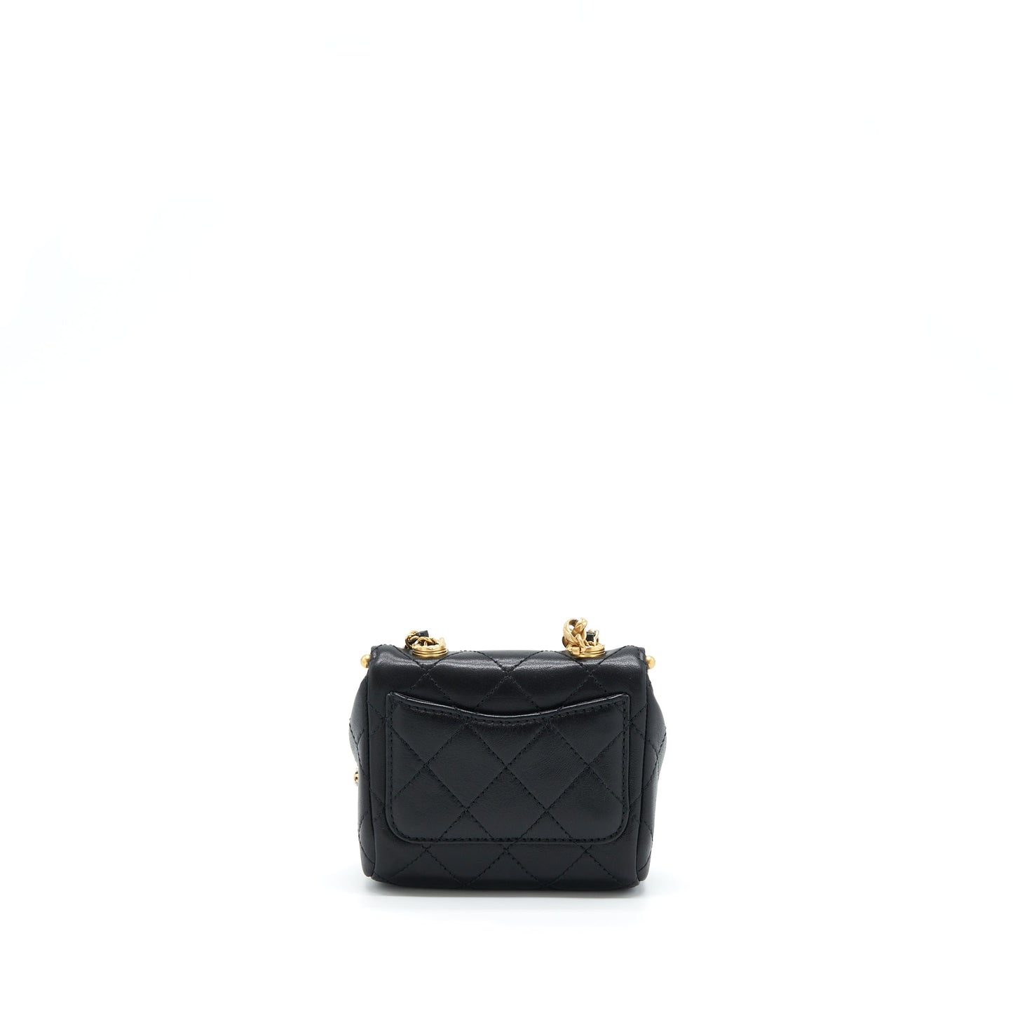 Chanel 20A Kiss- Vanity Flap Calfskin GHW Black Lock Shoulder Bag