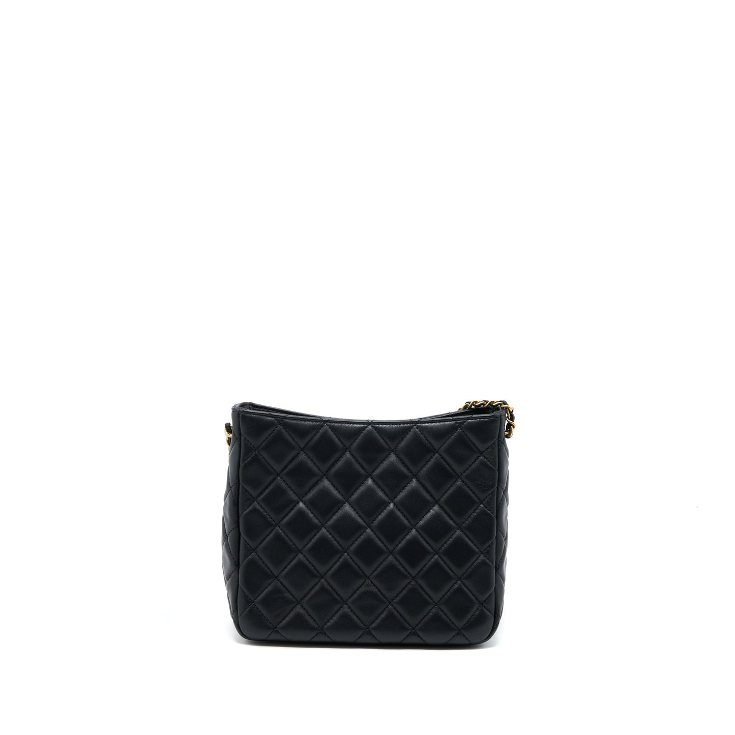 Chanel Pearl Crush Hobo Lambskin GHW Microchip Black Shoulder Bag
