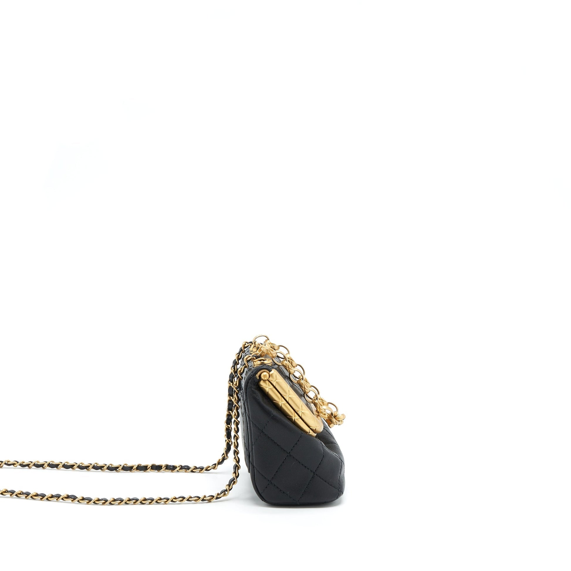 Chanel 20A Kiss- Vanity Flap Calfskin GHW Black Lock Shoulder Bag