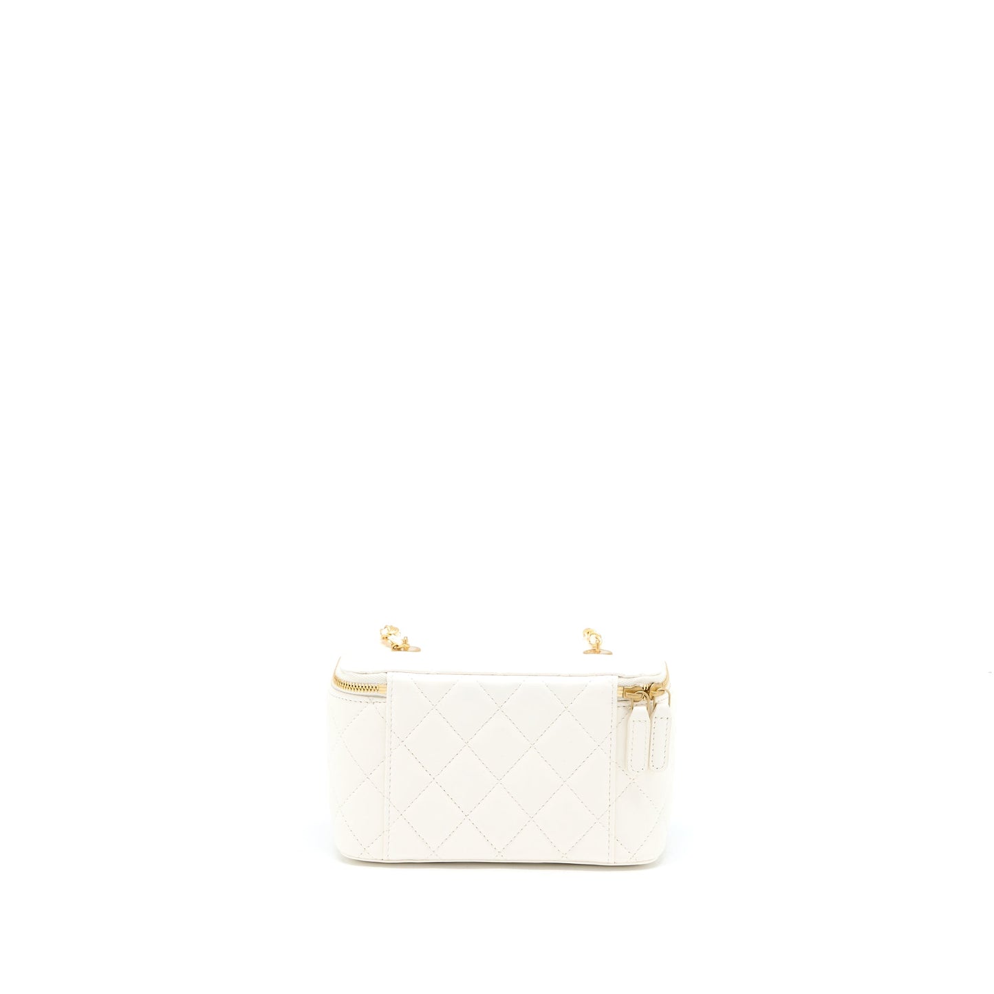 Chanel Coco Letter Long Vanity Lambskin GHW White Handbag