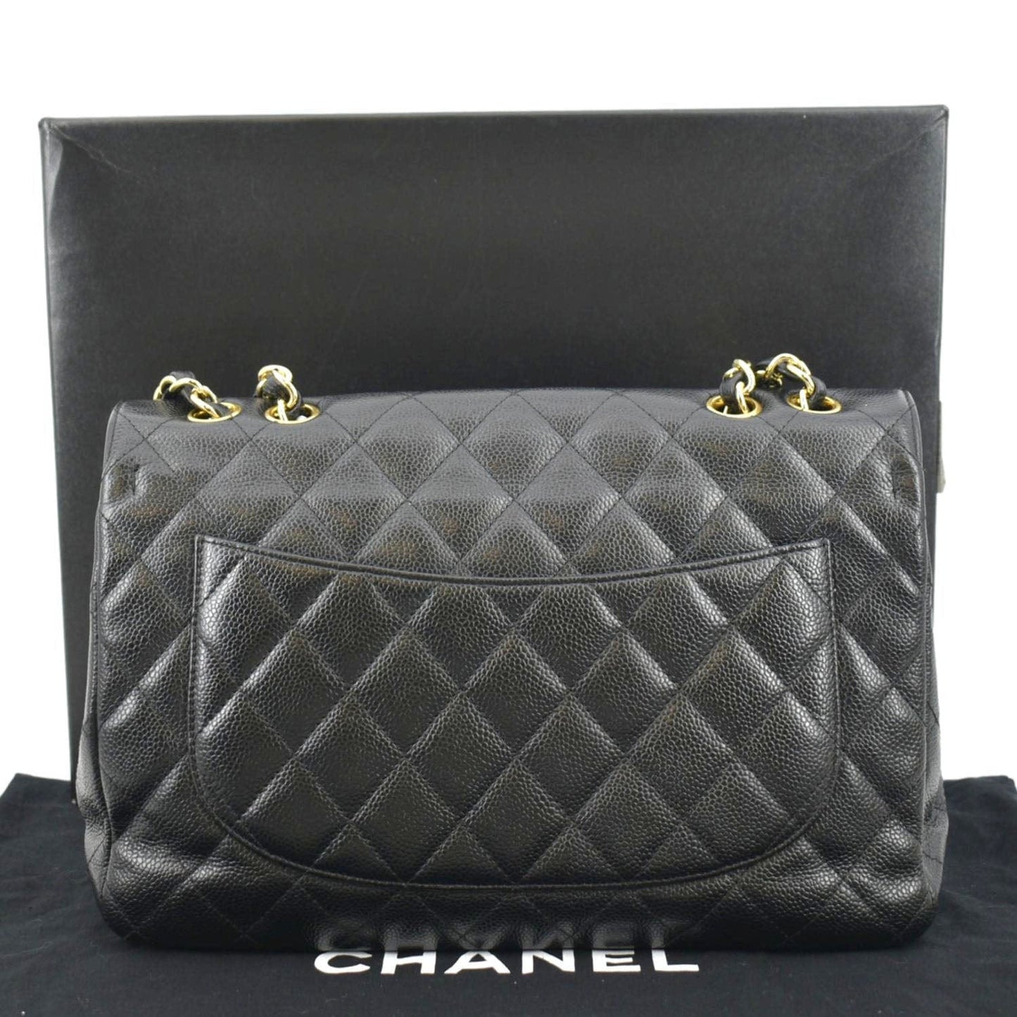 Chanel Classic Jumbo Single Flap Quilted Leather Black Travel Bag