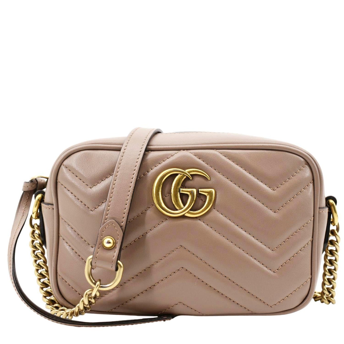 Gucci Marmont Mini Crossbody Bag Dusty Leather Matelasse