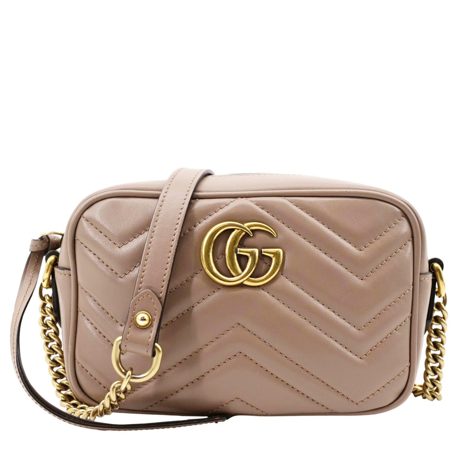 Gucci Marmont Mini Crossbody Bag Dusty Leather Matelasse