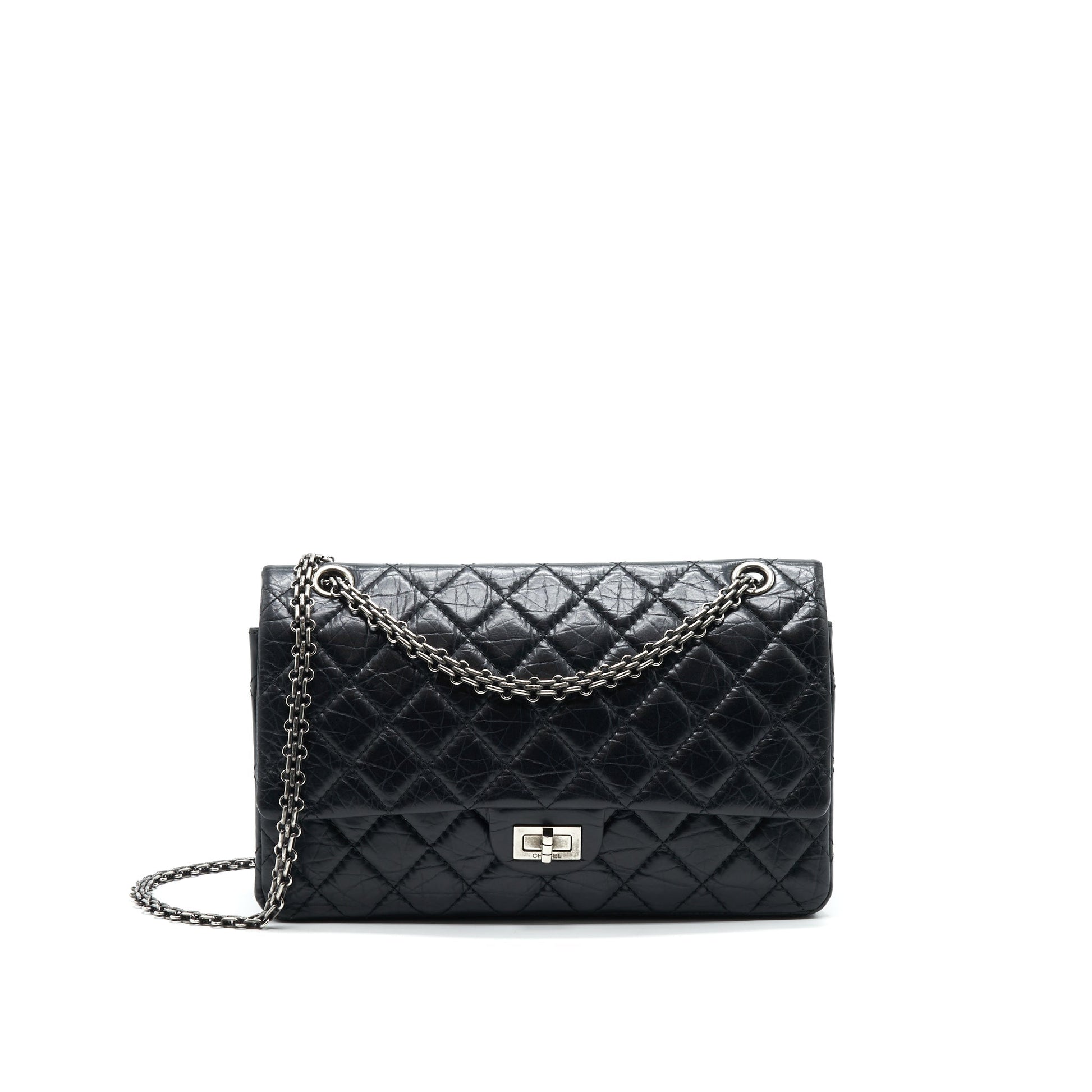 Chanel Reissue 226 Ruthenium Hardware Black Silver Handbag