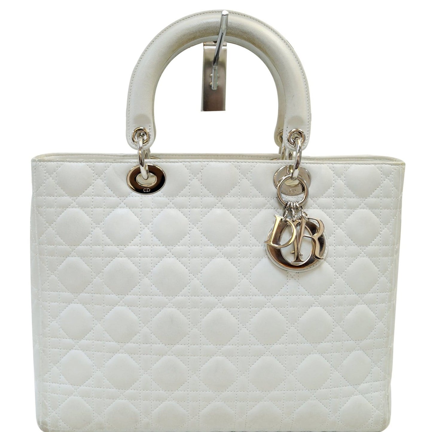 Dior Lady Shoulder Bag Leather Lambskin White
