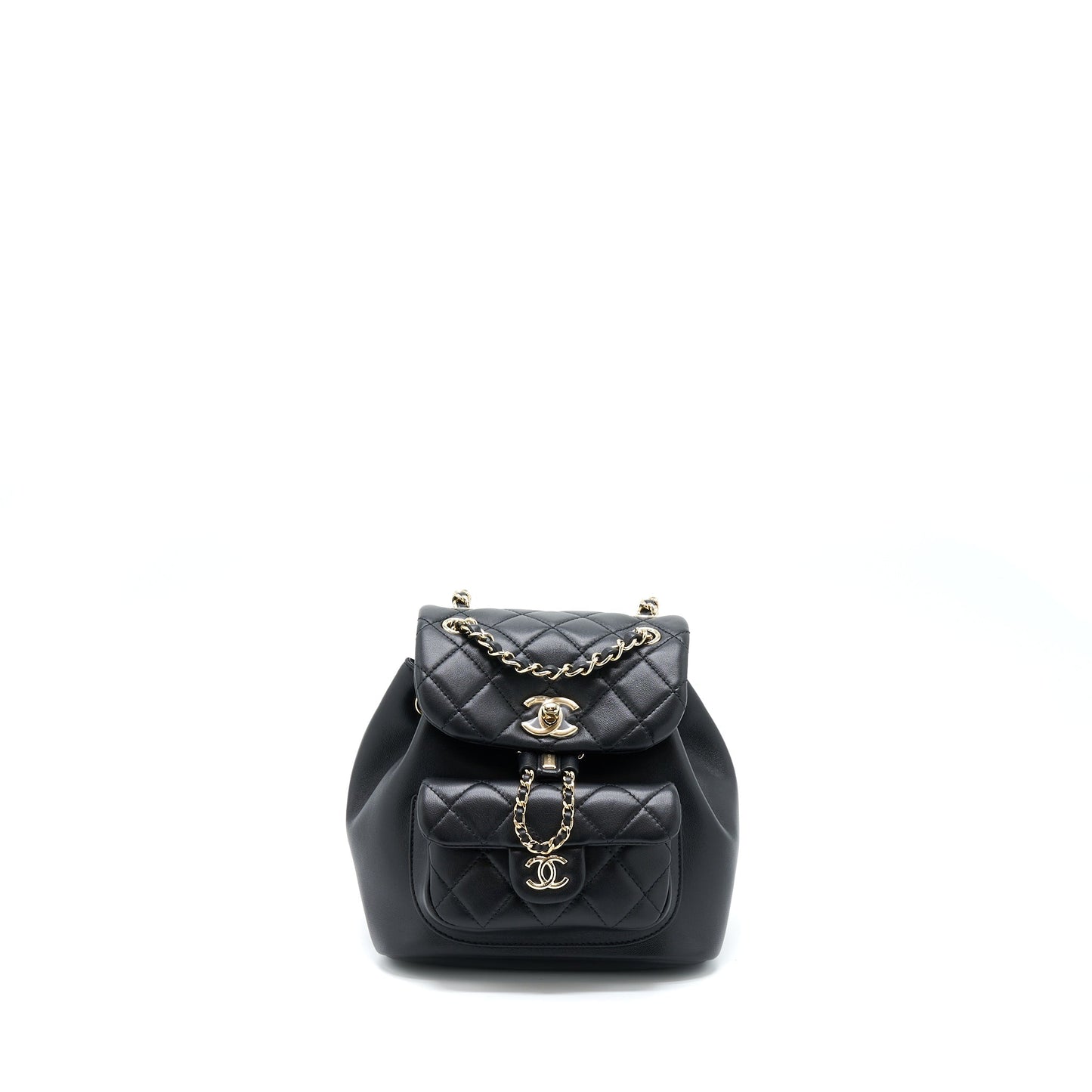 Chanel Duma Backpack Lambskin LGHW Microchip Black