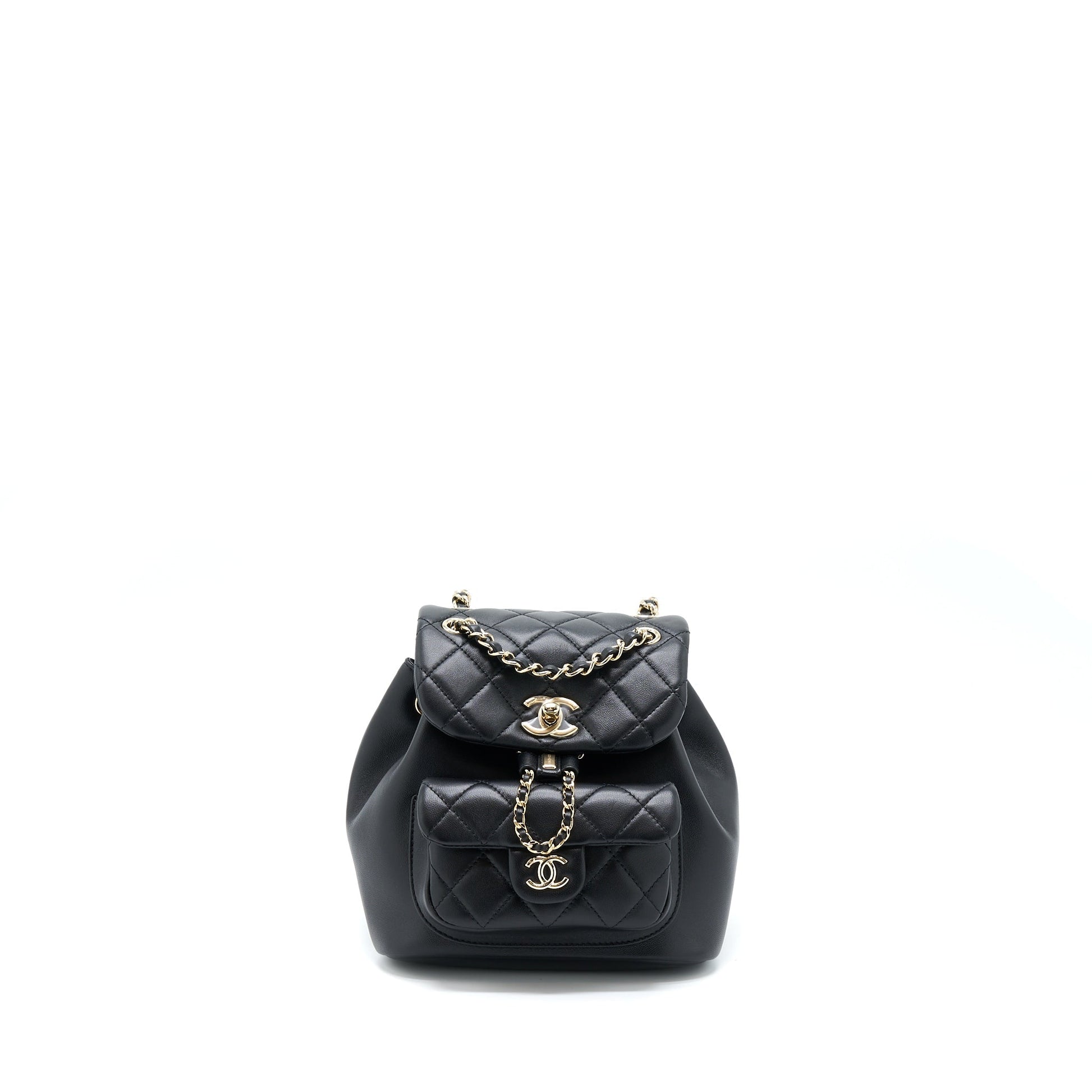 Chanel Duma Backpack Lambskin LGHW Microchip Black