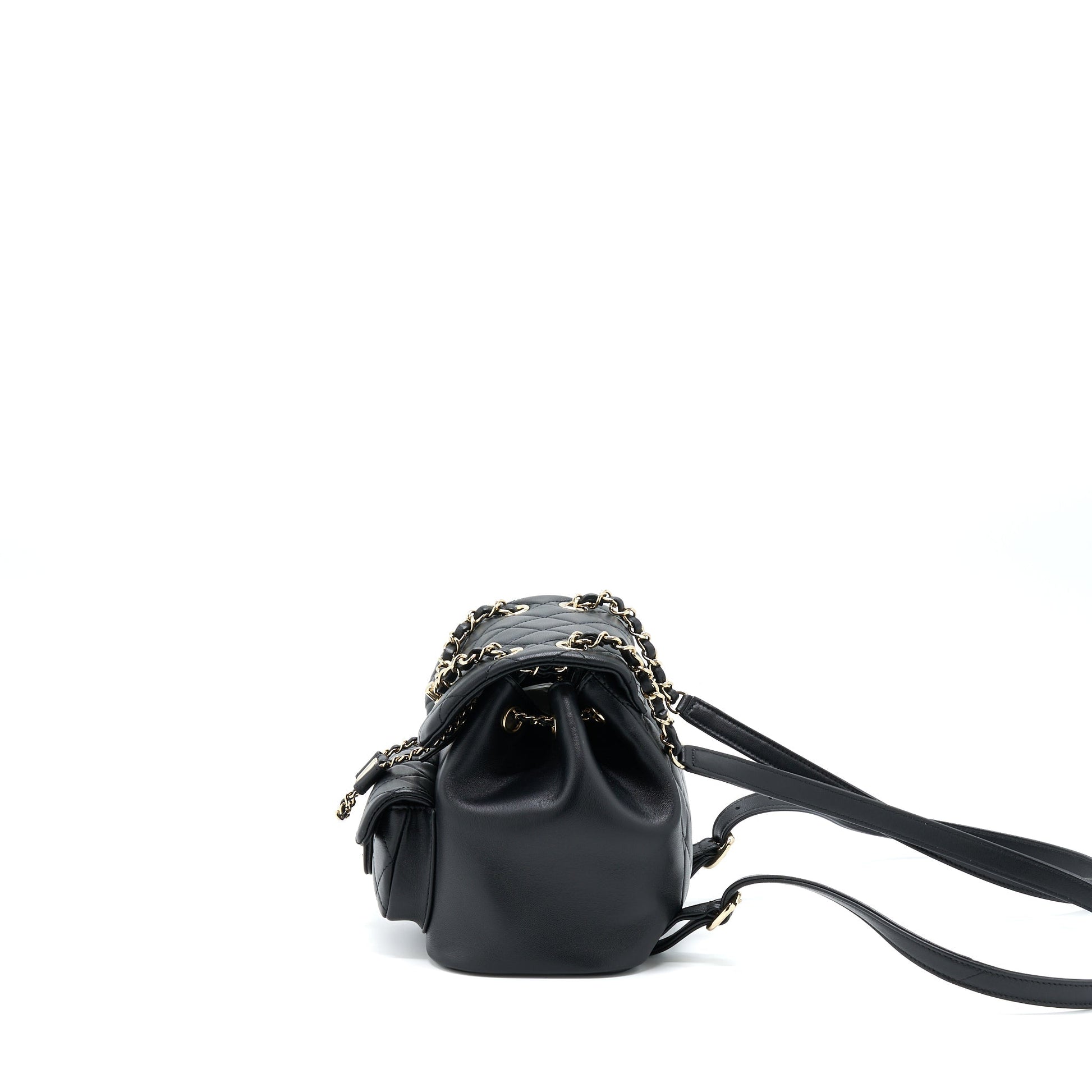 Chanel Duma Backpack Lambskin LGHW Microchip Black