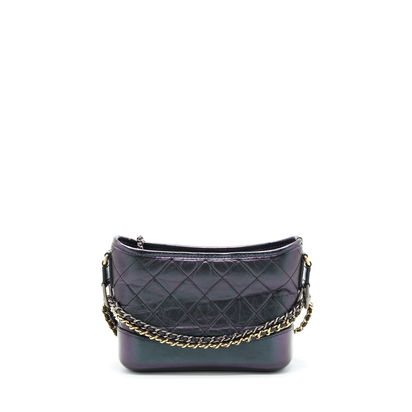 Chanel Gabrielle Hobo Lambskin Iridescent Purple Hardware Multicolour Small Shoulder Bag