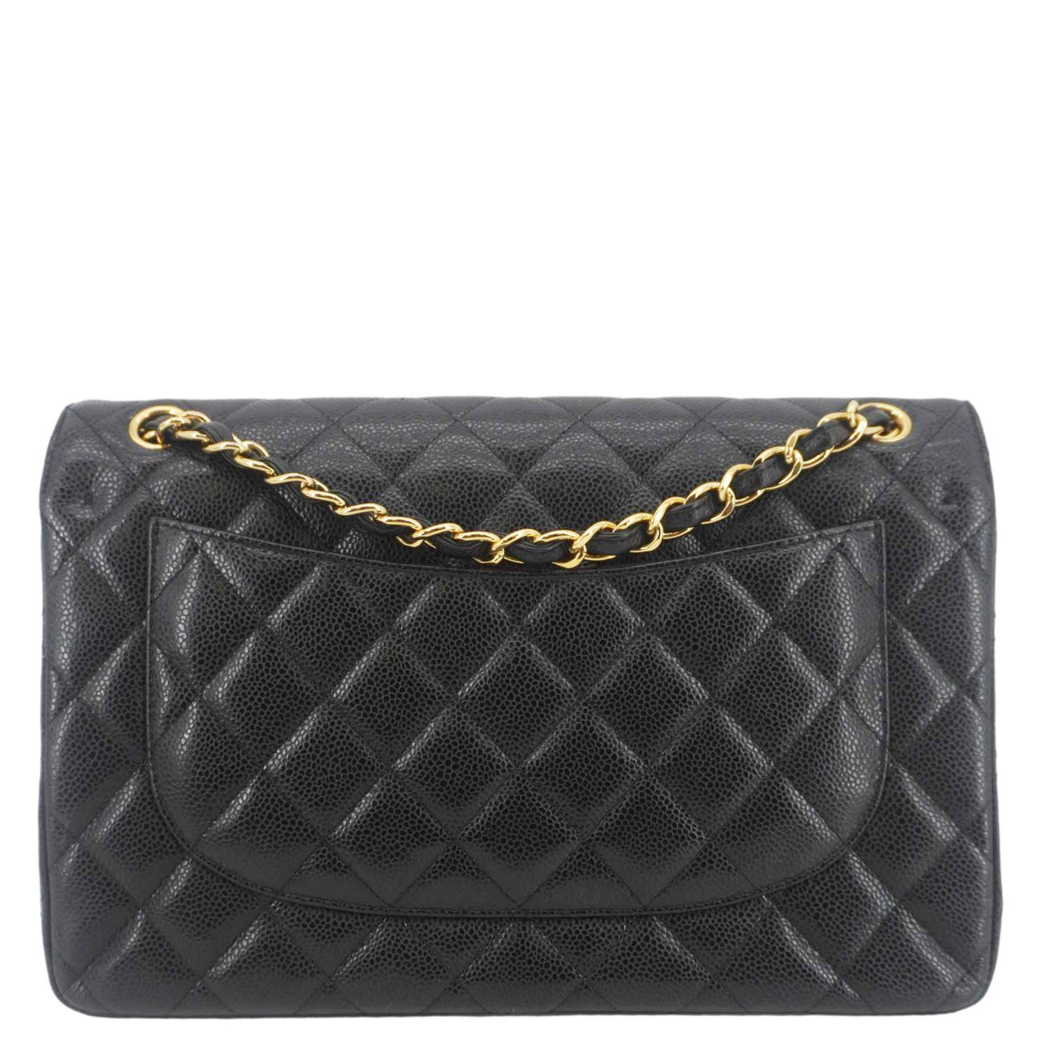 Chanel Classic Jumbo Double Flap Quilted Leather Black Travel Bag Flap 5