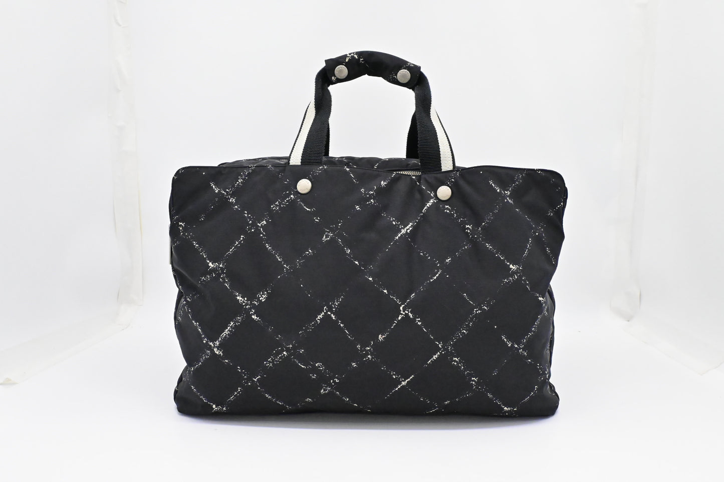 Chanel Line Nylon Black Travel Bag Black Nylon
