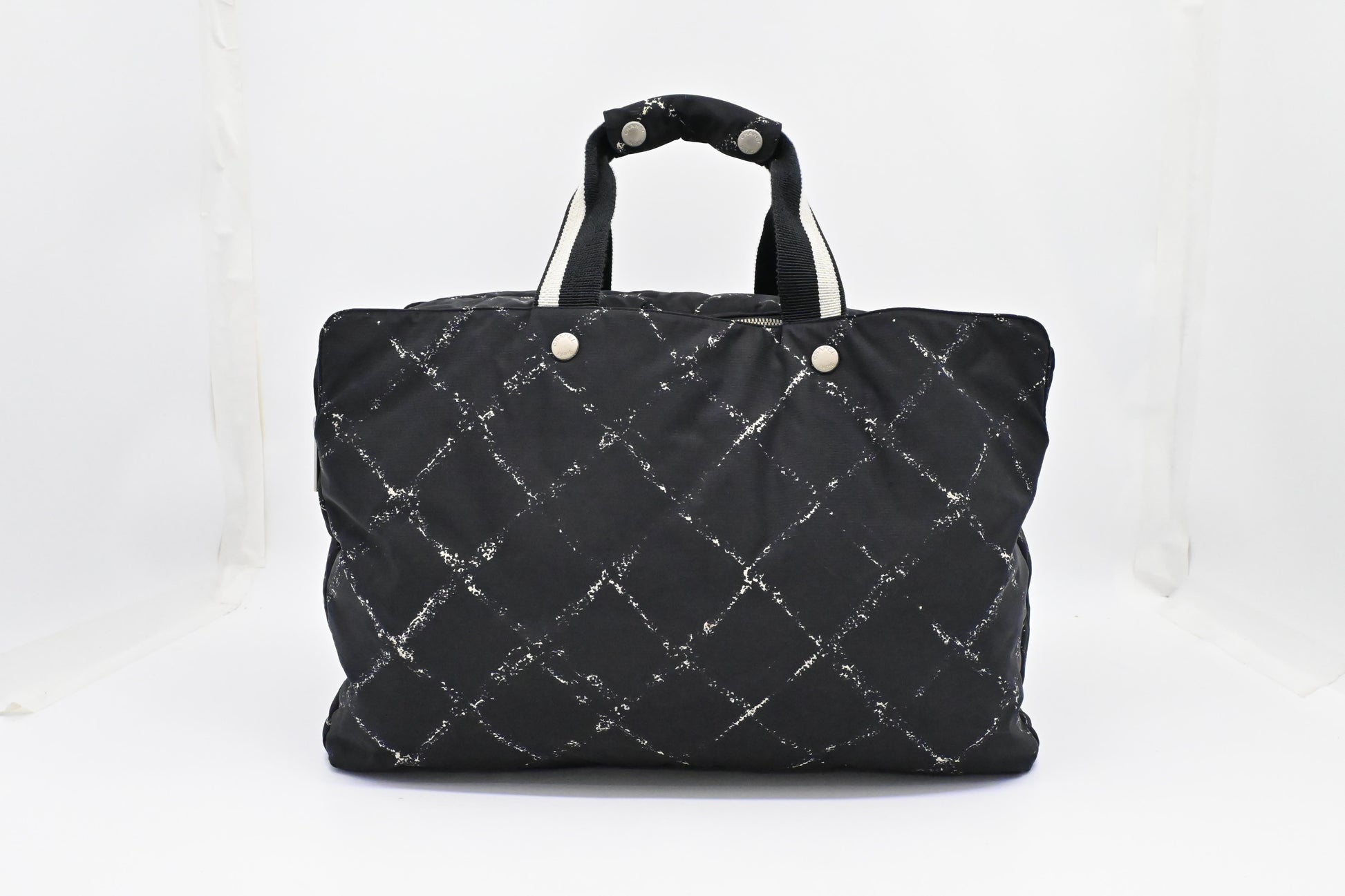 Chanel Line Nylon Black Travel Bag Black Nylon