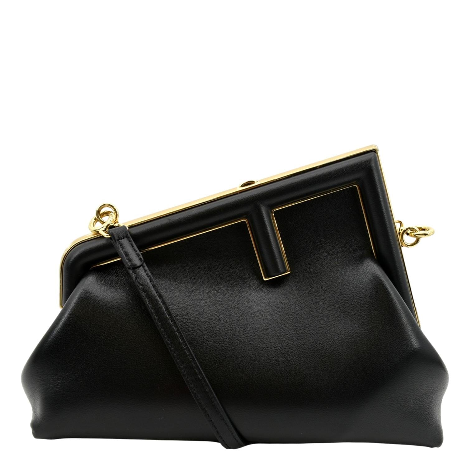 Fendi First Shoulder Bag Leather Black Fendi First Bag