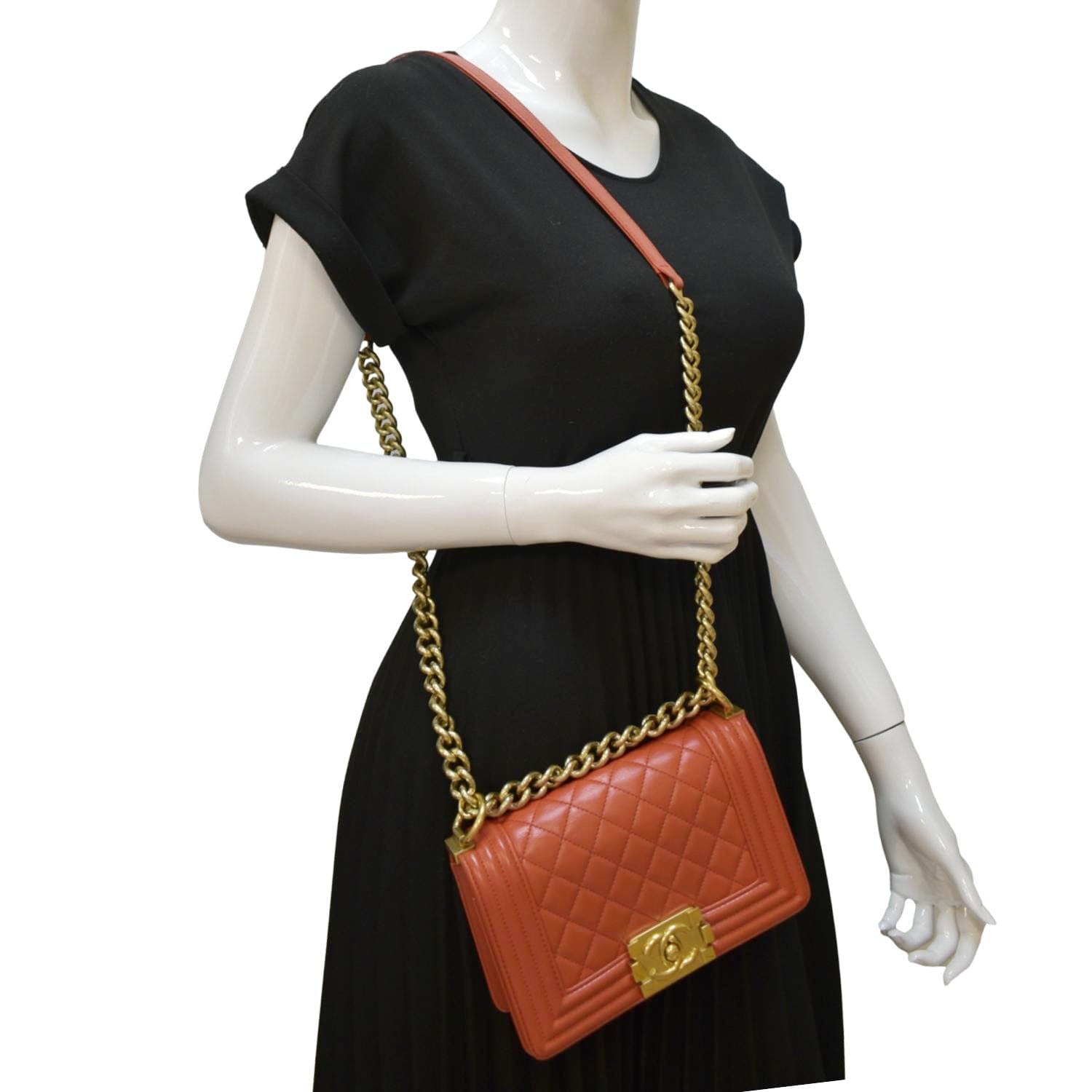 Chanel Boy Flap Quilted Leather Red Travel Bag