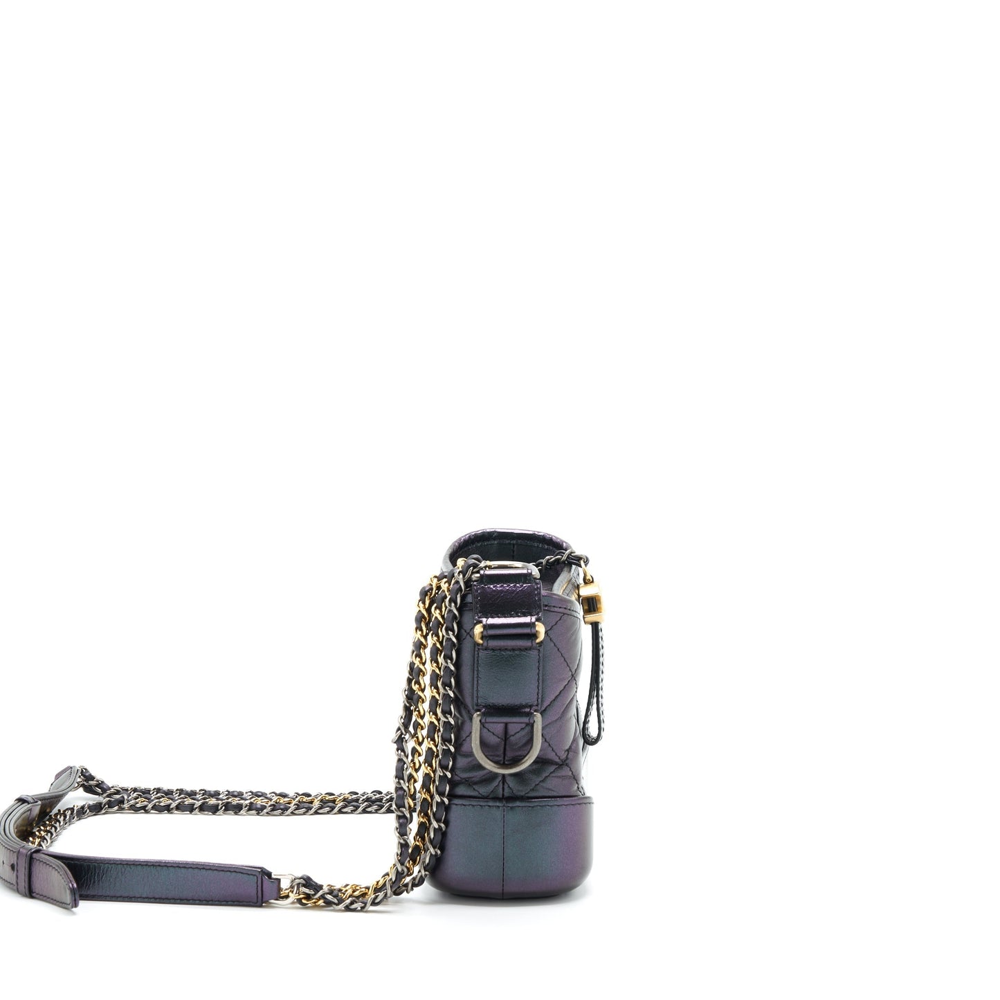 Chanel Gabrielle Hobo Lambskin Iridescent Purple Hardware Multicolour Small Shoulder Bag