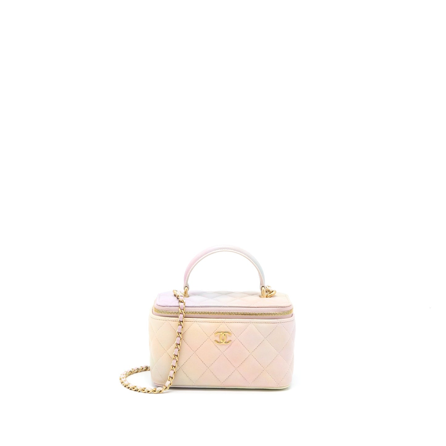 Chanel 22p Top Handle Long Vanity Lambskin Multicolor Multicolour Handbag