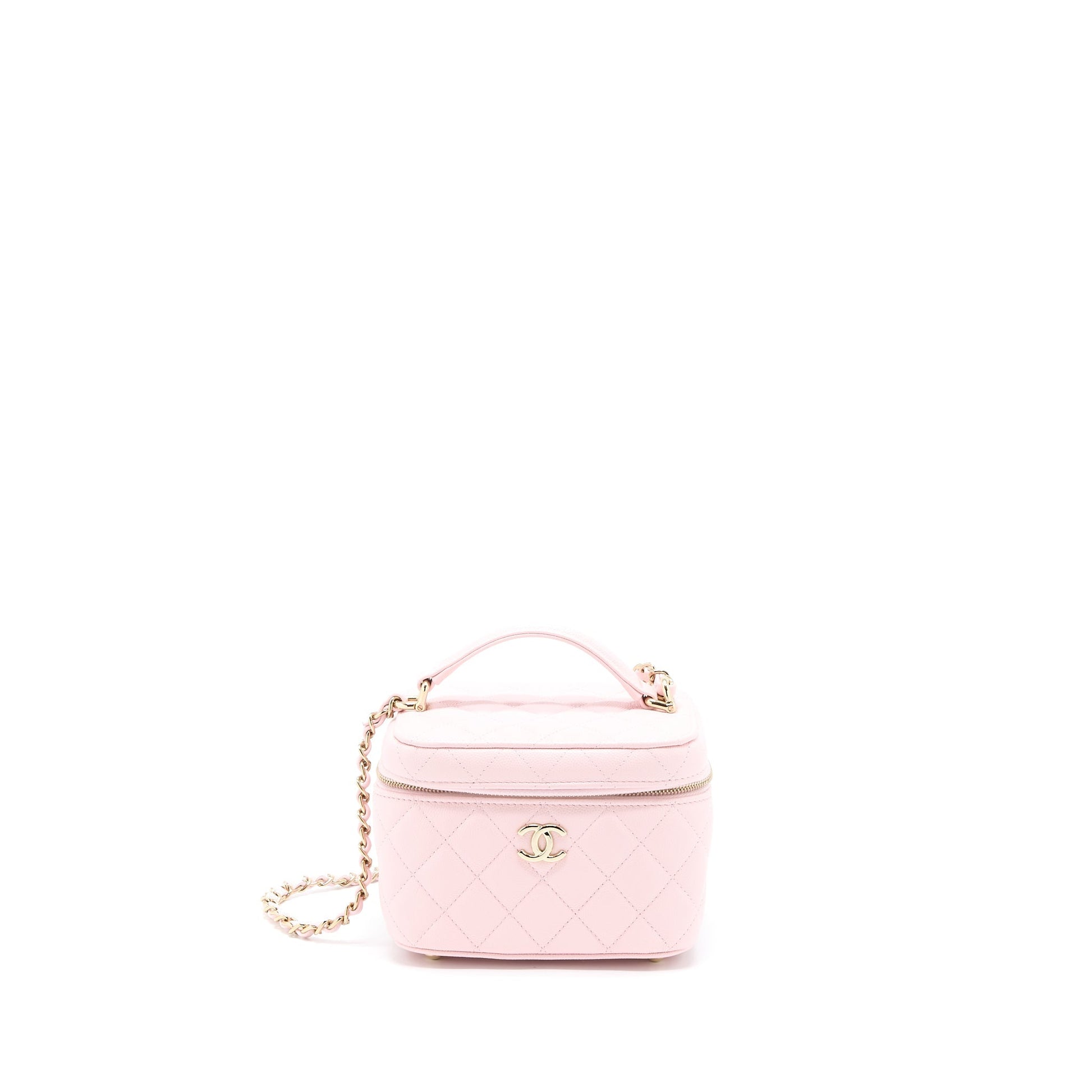 Chanel 22S Top Handle Vanity Caviar Light Pink Handbag