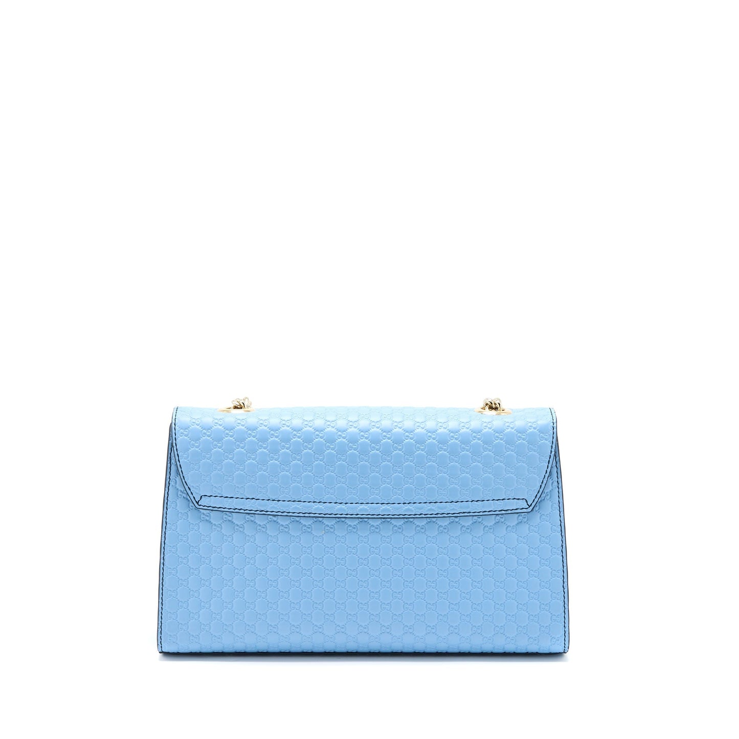 Gucci Emily Shoulder Bag Calfskin Light Shw Blue Chain