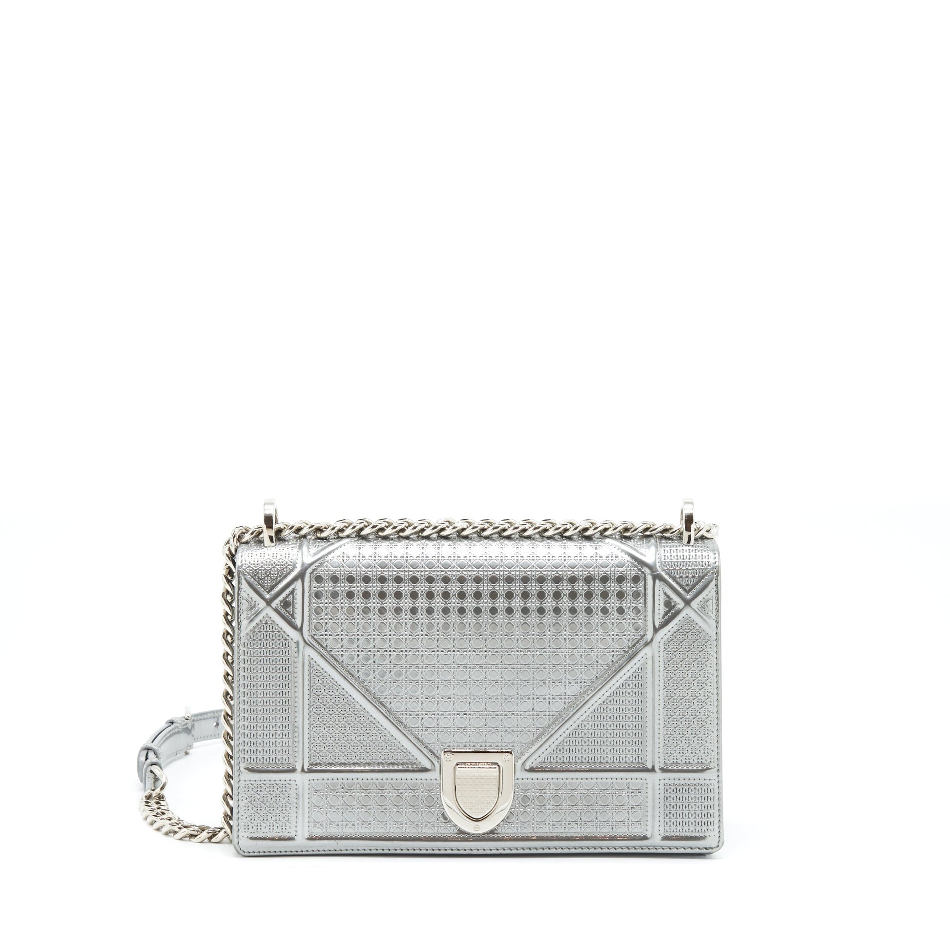 Dior ama Metallic Sliver Handbag Medium Travel Bag