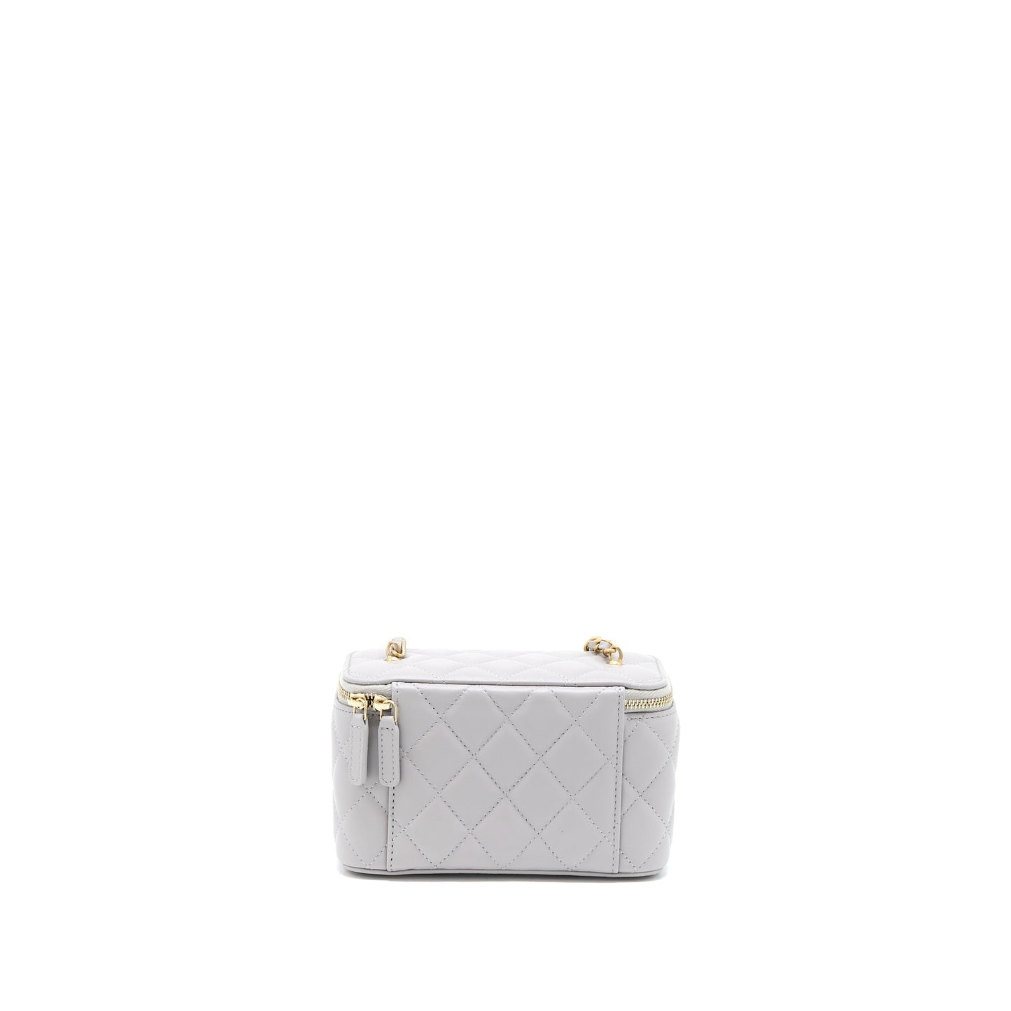 Chanel 22B Pearl Crush Long Vanity Lambskin Grey Handbag Ghw 1
