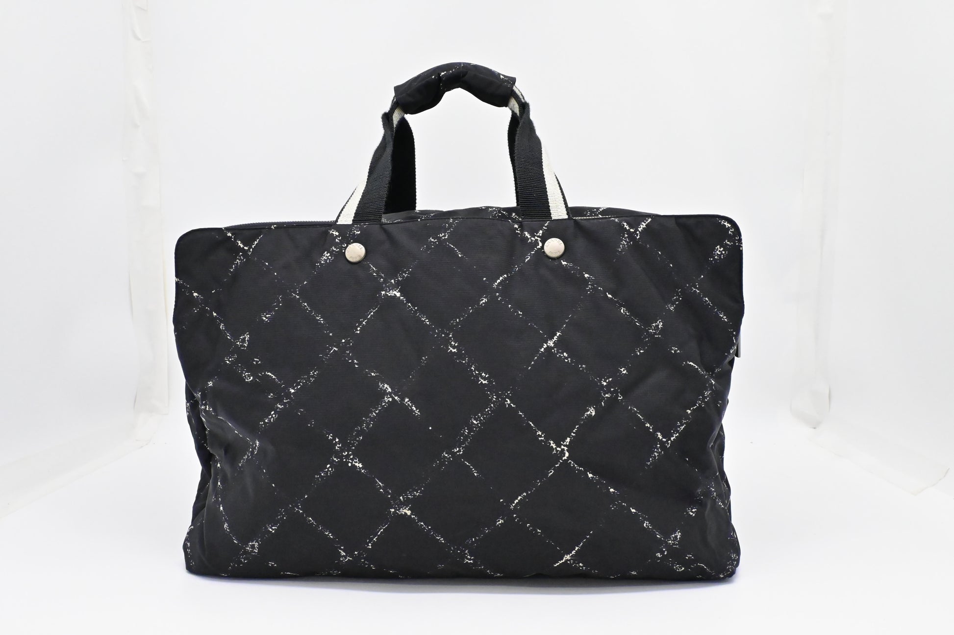 Chanel Line Nylon Black Travel Bag Black Nylon