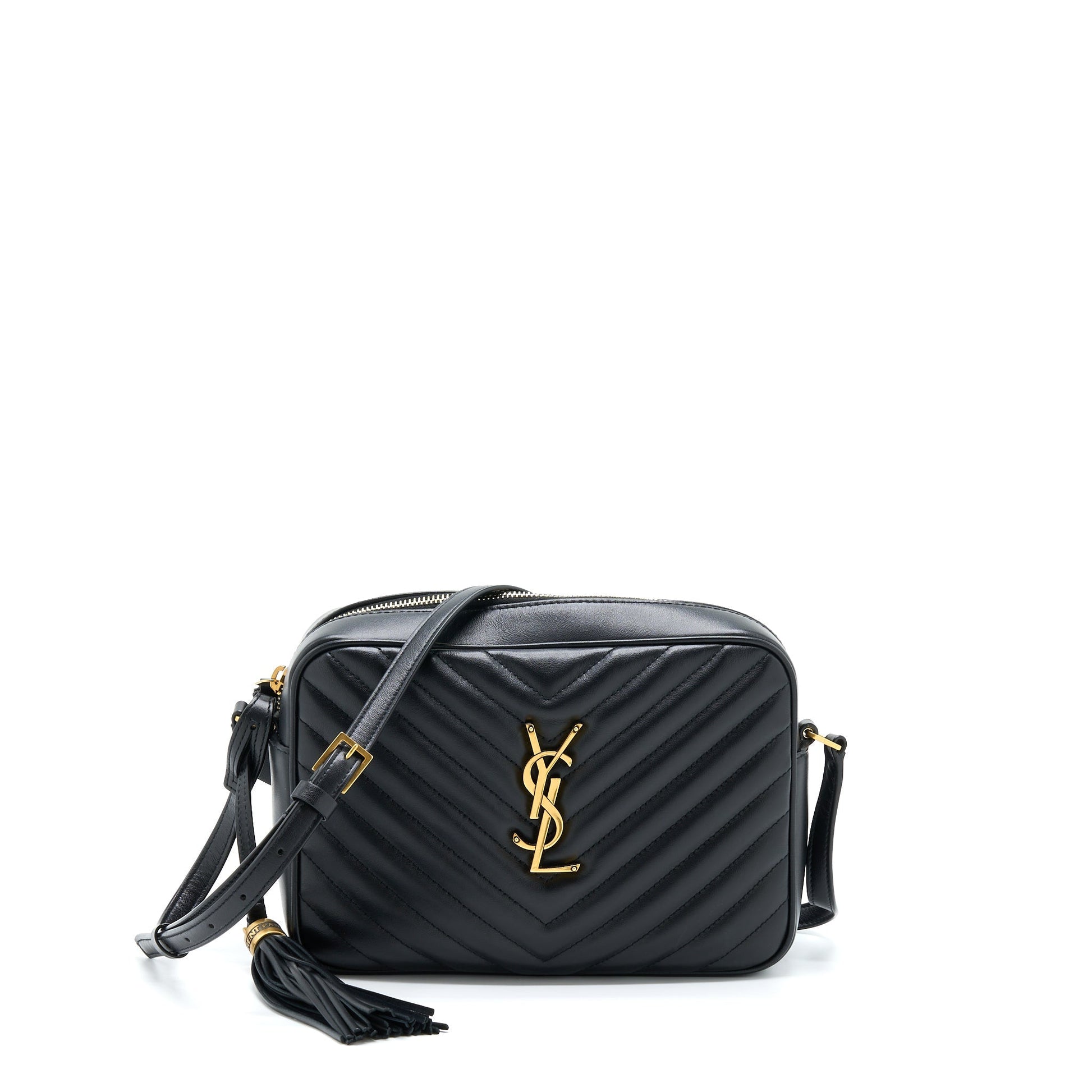 YSL Saint Laurent Lou Camera Purse Calfskin Travel Bag Black