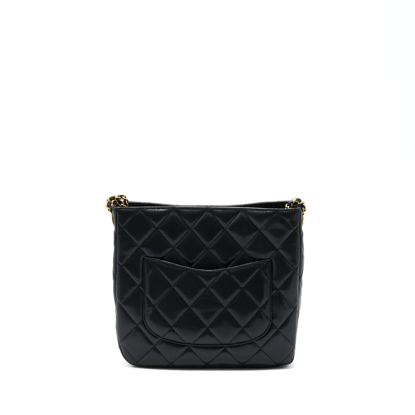 Chanel 22A Twist Your Buttons Hobo Caviar Black Shoulder Bag