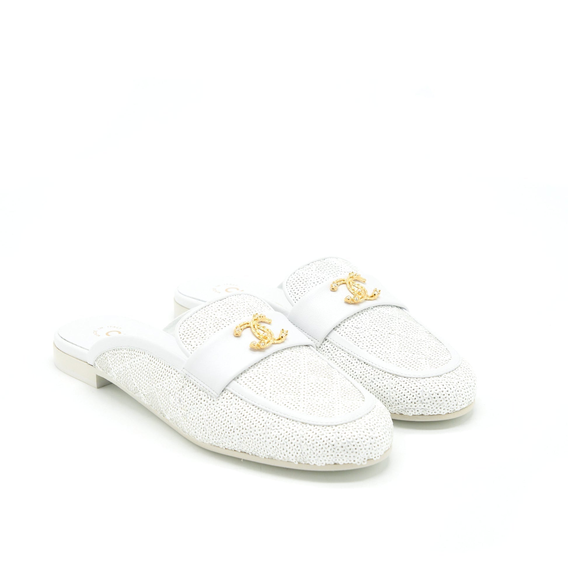 Chanel ite GHW White Shoes
