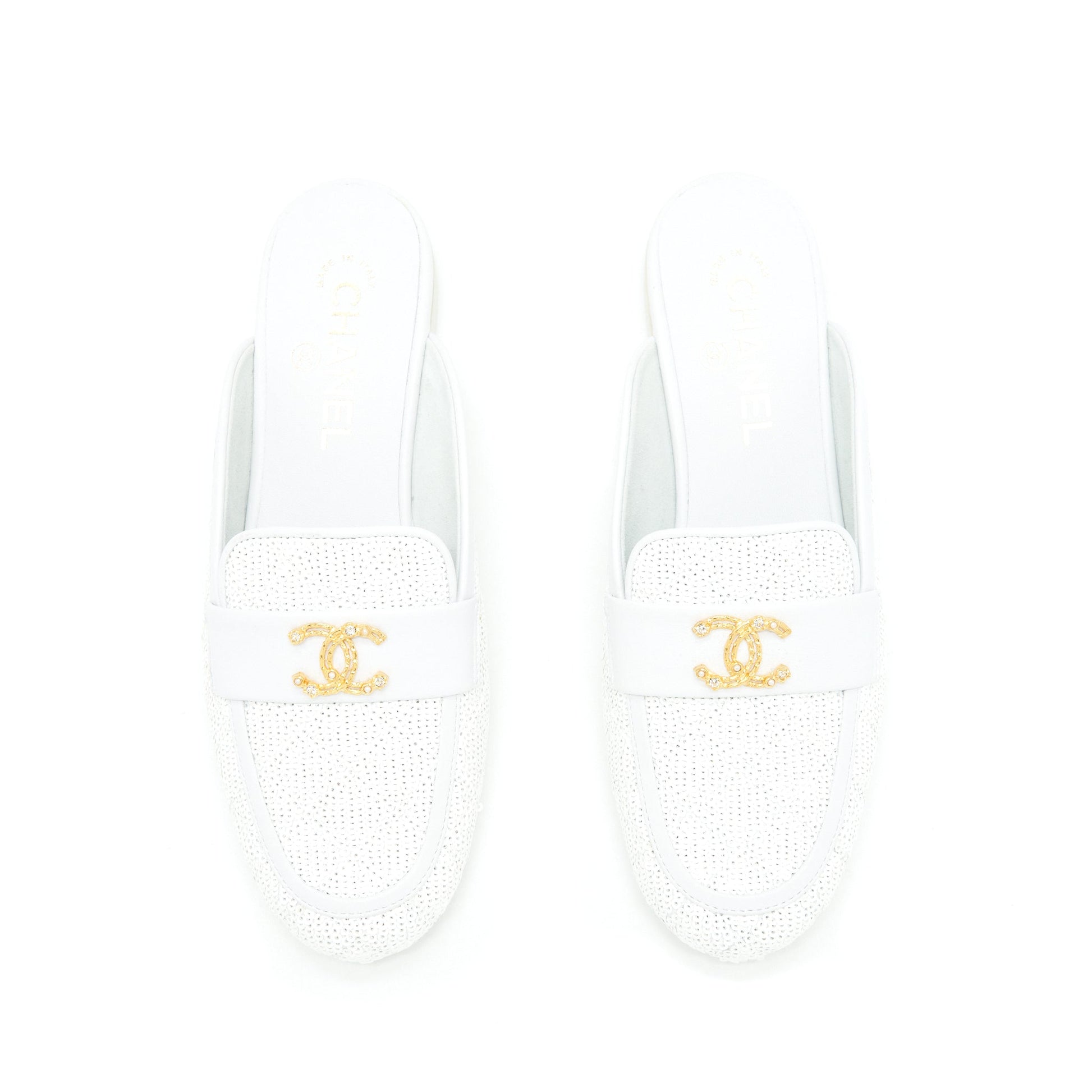 Chanel ite GHW White Shoes