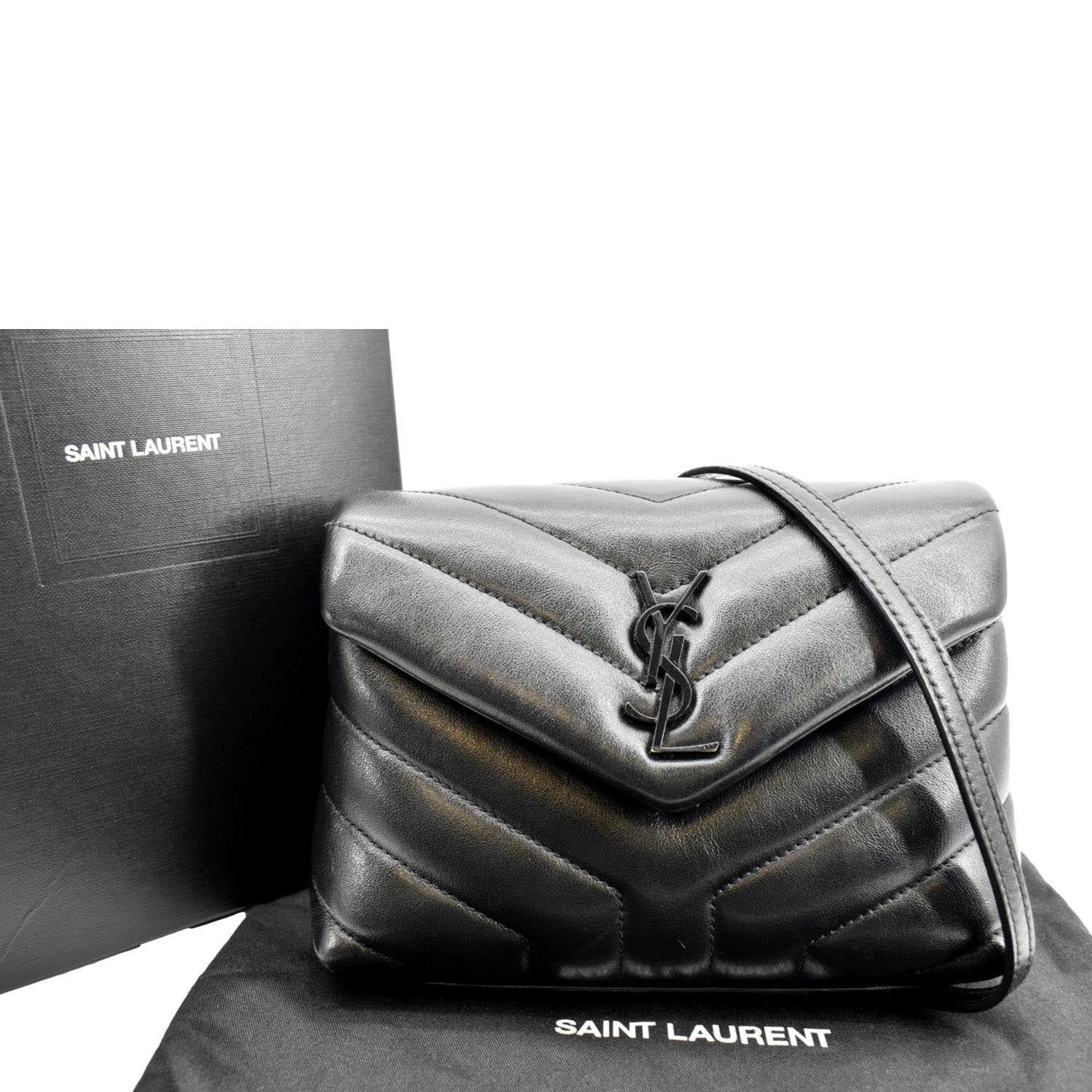 YSL Saint Laurent Yves Loulou Crossbody Bag Leather Matelasse Black Loulou Toy 2