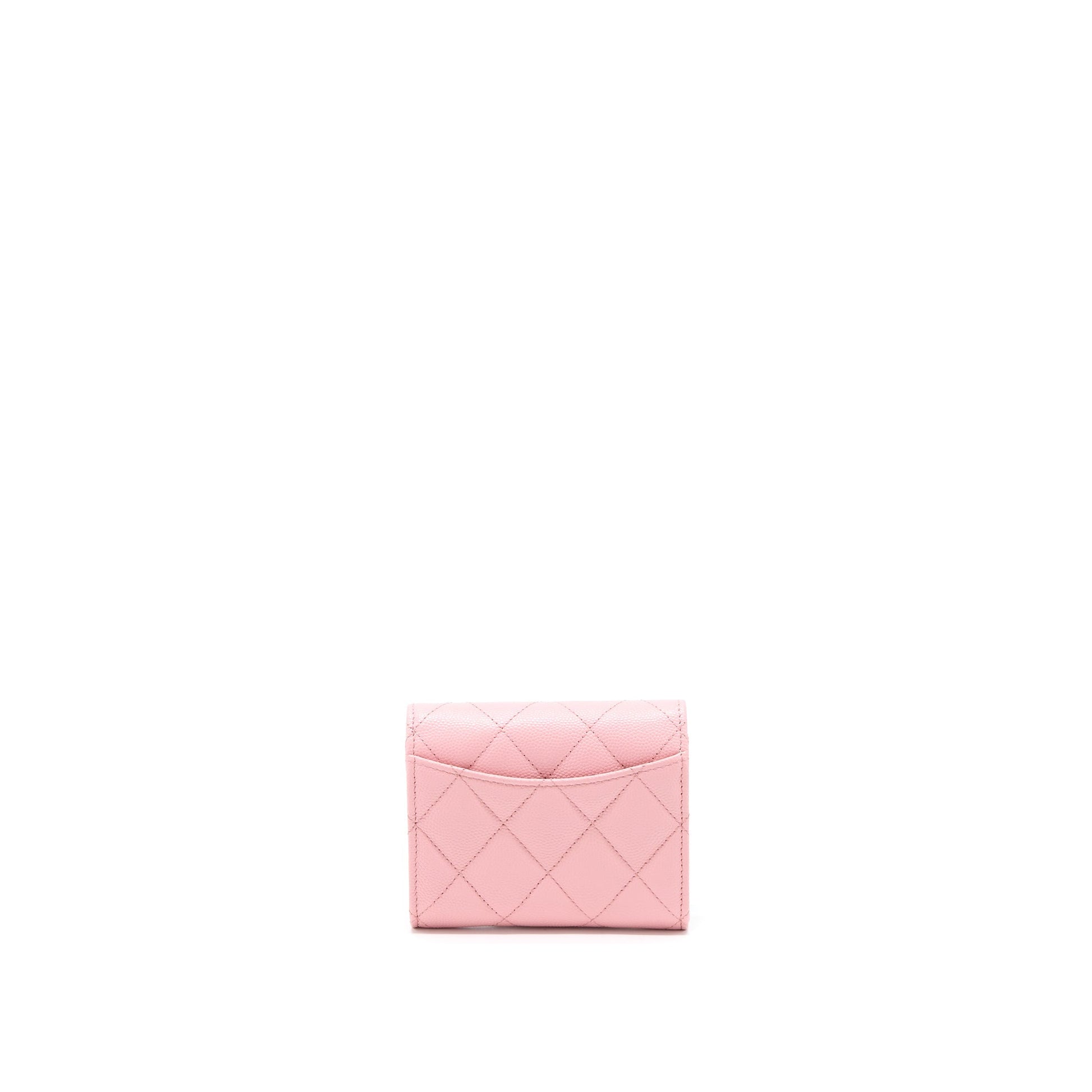 Chanel 22C Flap Card Holder Caviar LGHW Pink Wallet Case