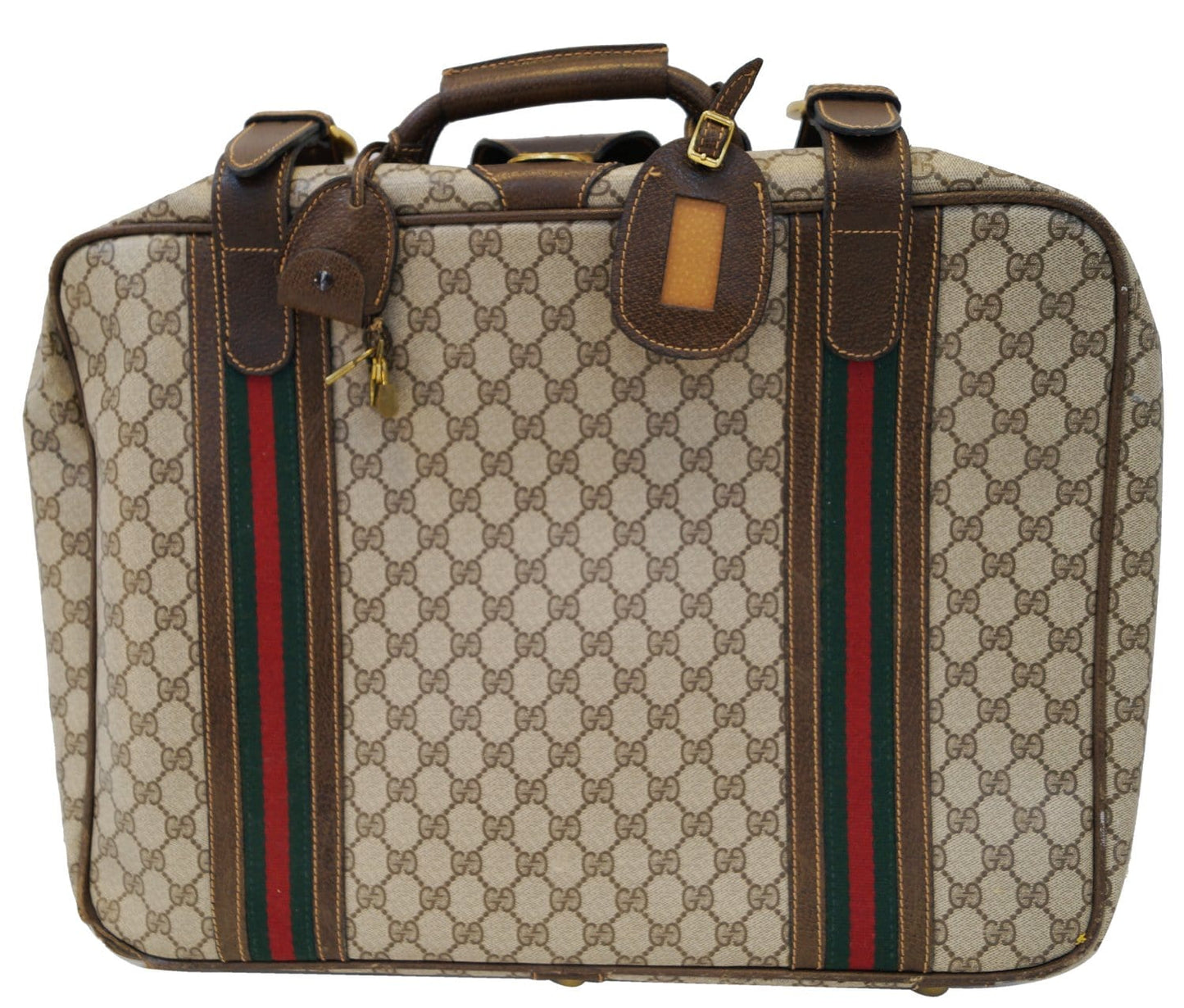 Gucci Classic Stripes Suitcase Bag Canvas Monogram Travel Bag