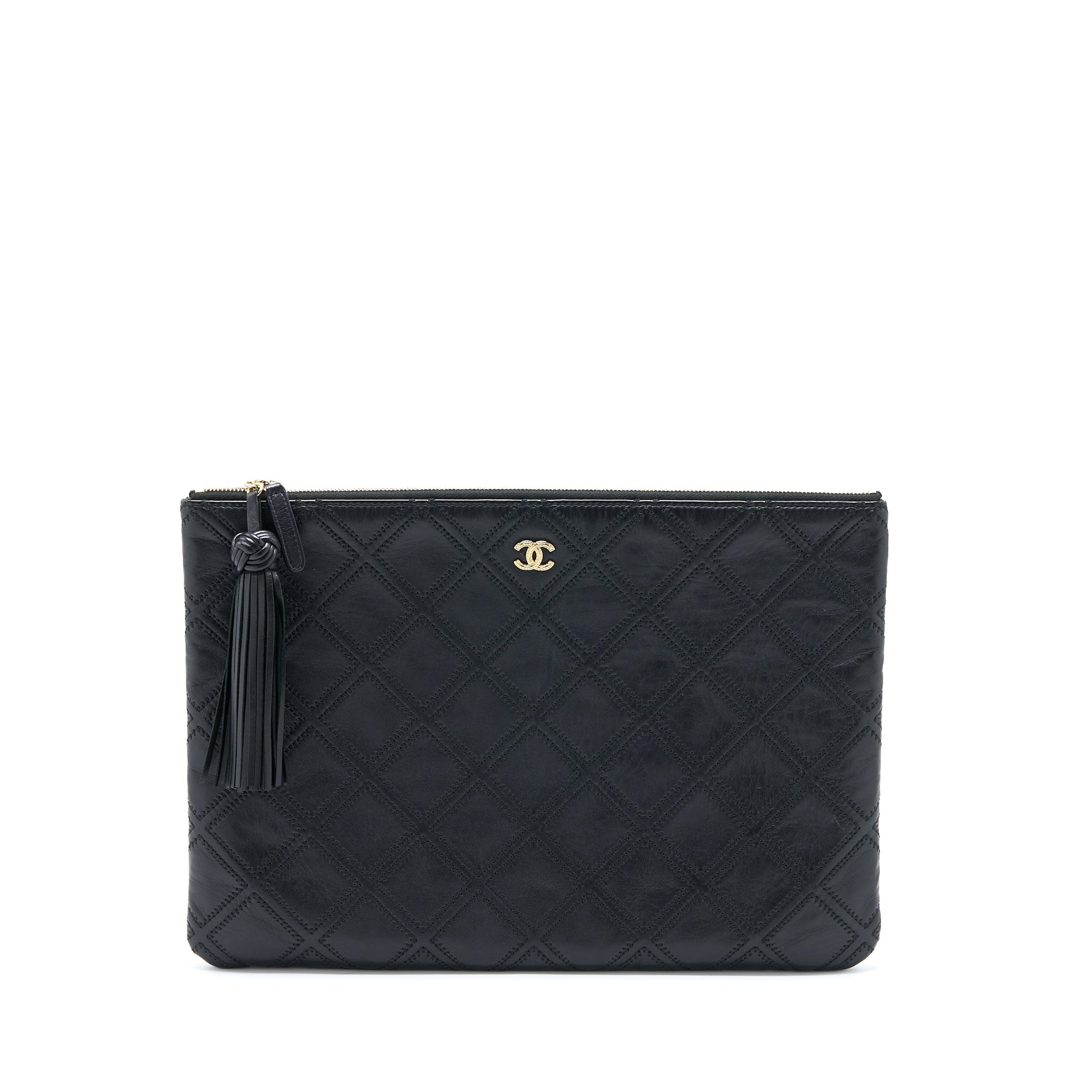 Chanel Quilted Tassel LGHW Black Handbag