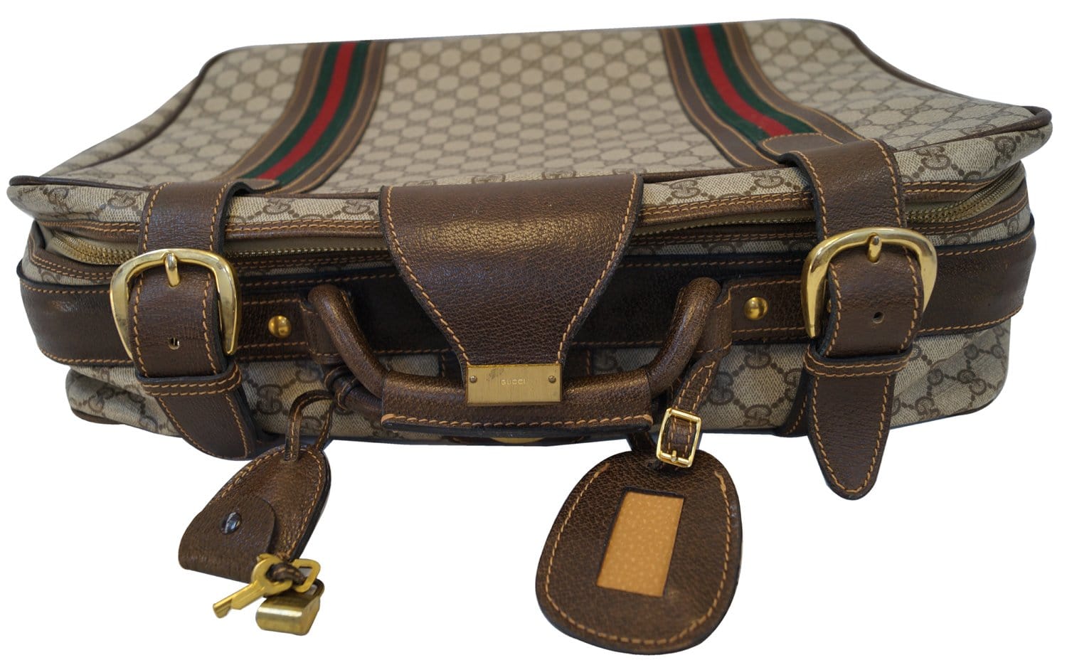 Gucci Classic Stripes Suitcase Bag Canvas Monogram Travel Bag