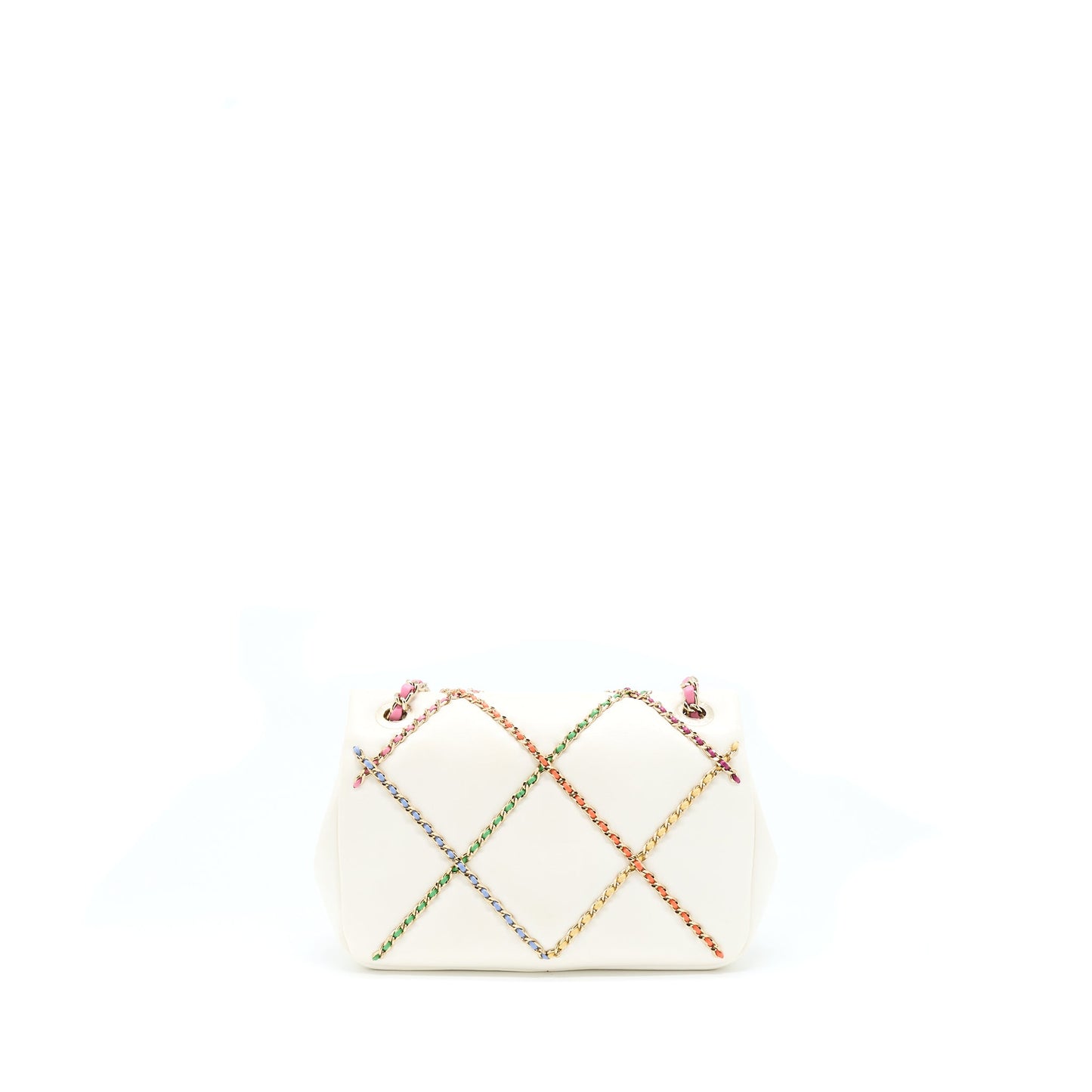 Chanel Flap Lambskin LGHW Multicolor White Small Shoulder Bag