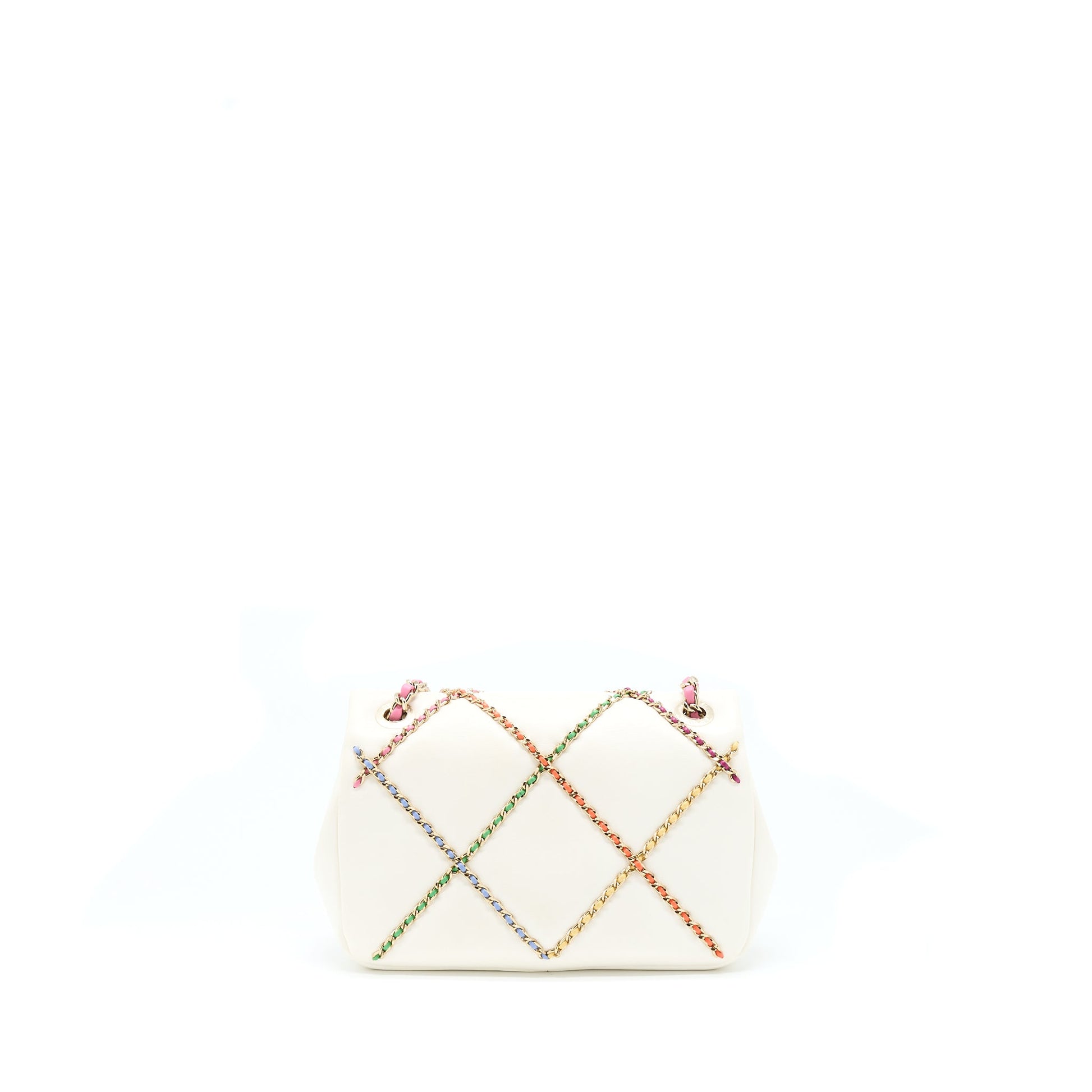 Chanel Flap Lambskin LGHW Multicolor White Small Shoulder Bag