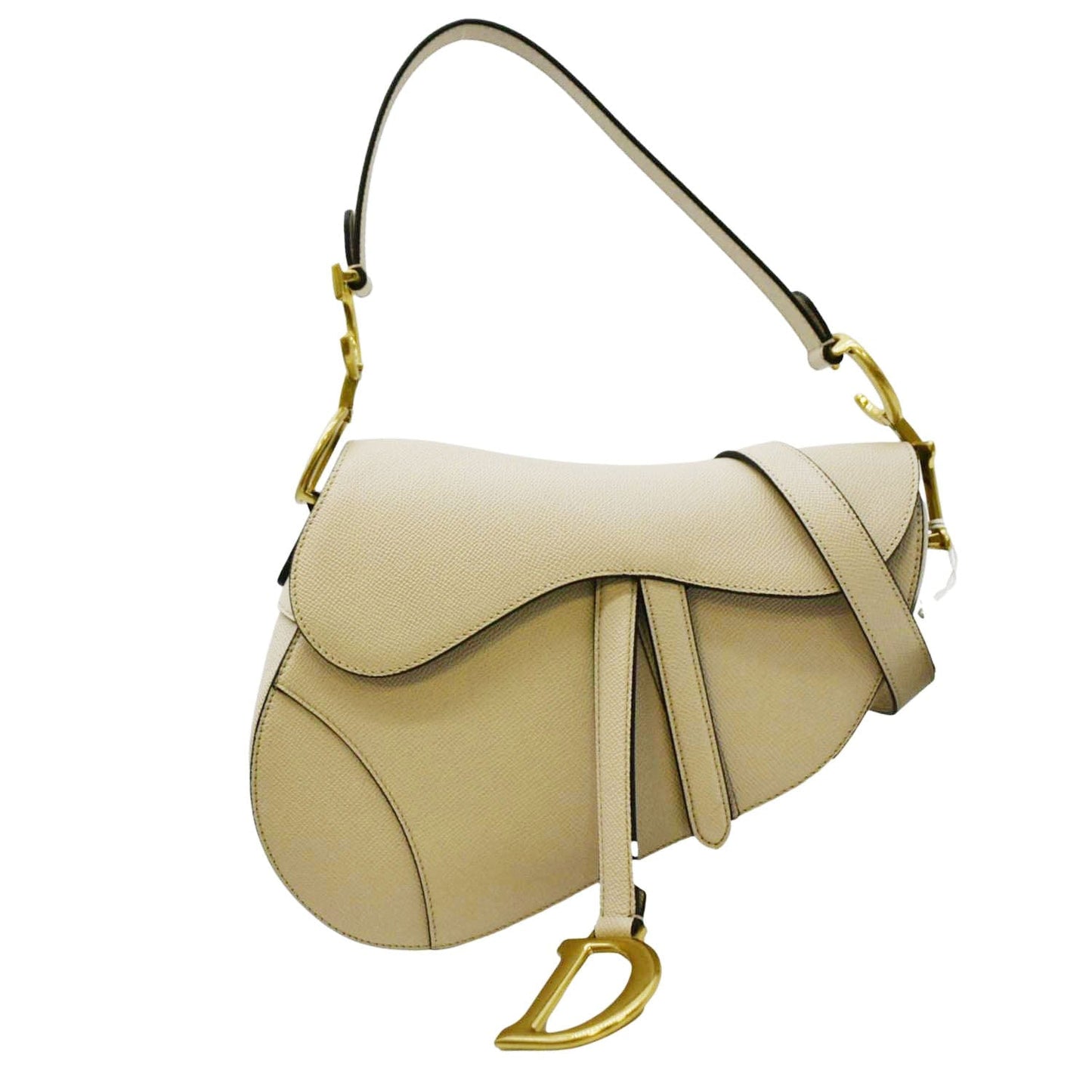 Dior Saddle Grained Calfskin Satchel Shoulder Bag Caramel Leather Beige Satchel Bag
