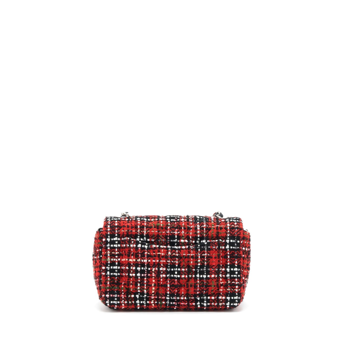 Chanel Rectangular Flap Tweed SHW Black Red Shoulder Bag